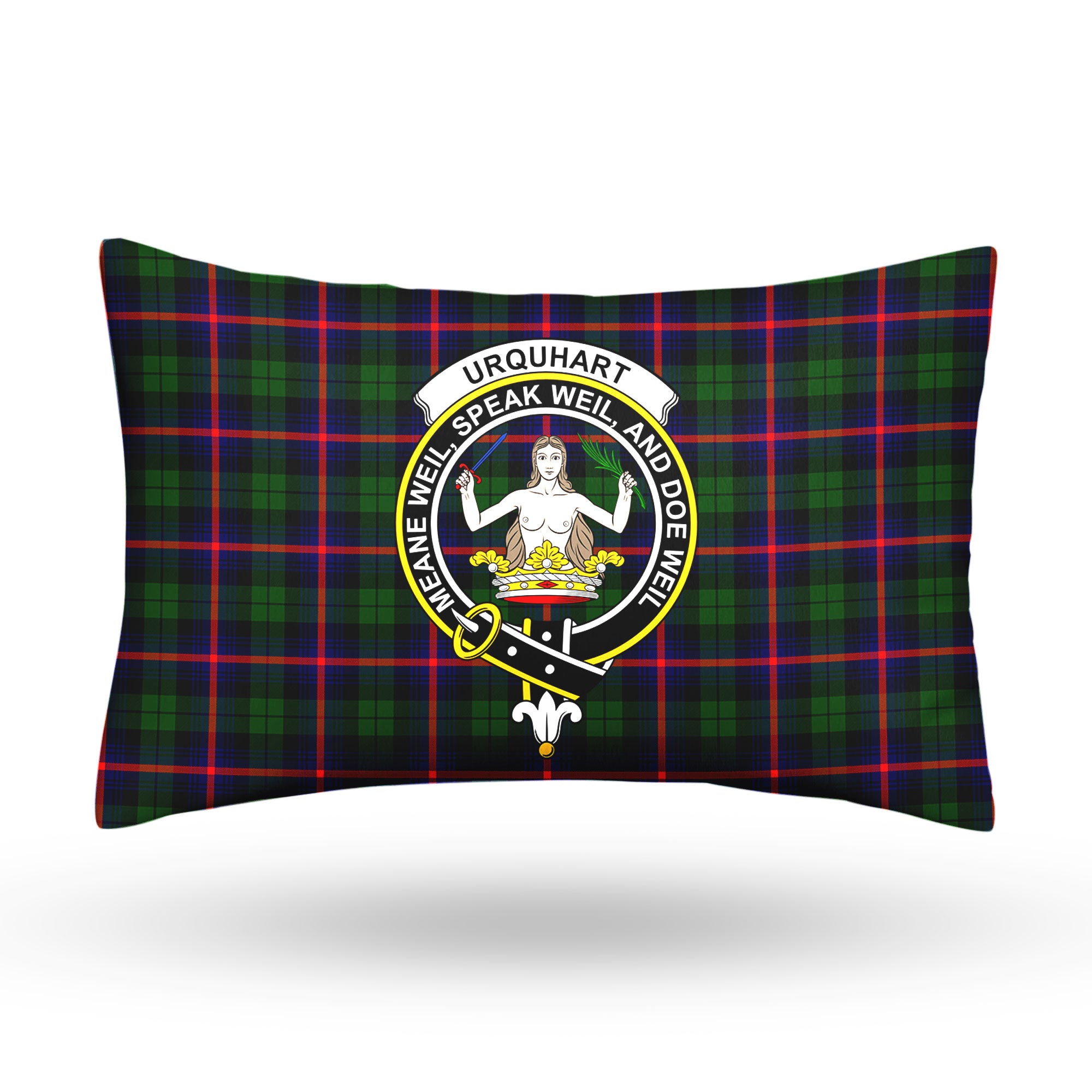 Urquhart Modern Tartan Crest Pillow Cover