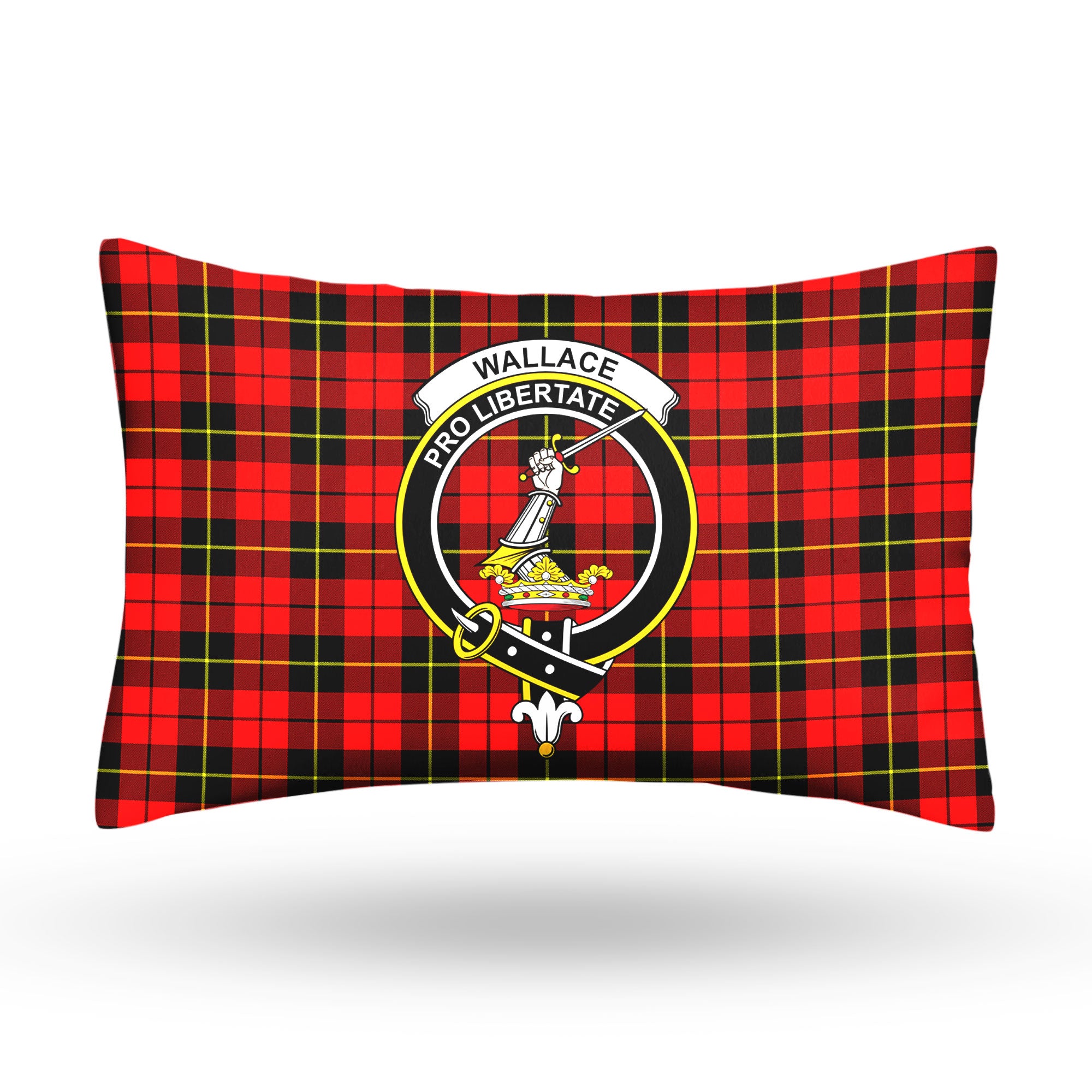 Wallace Hunting Red Tartan Crest Pillow Cover