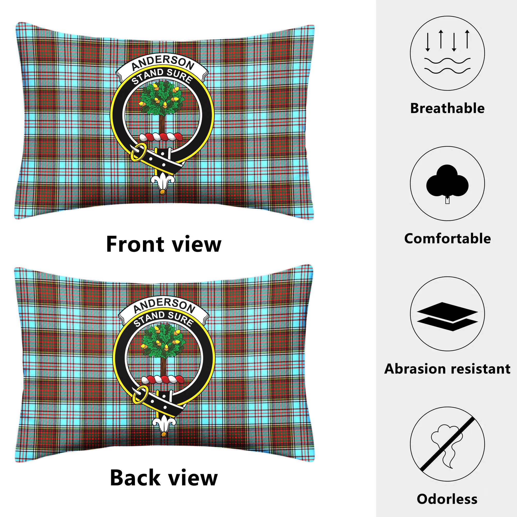 Anderson Ancient Tartan Crest Pillow Cover