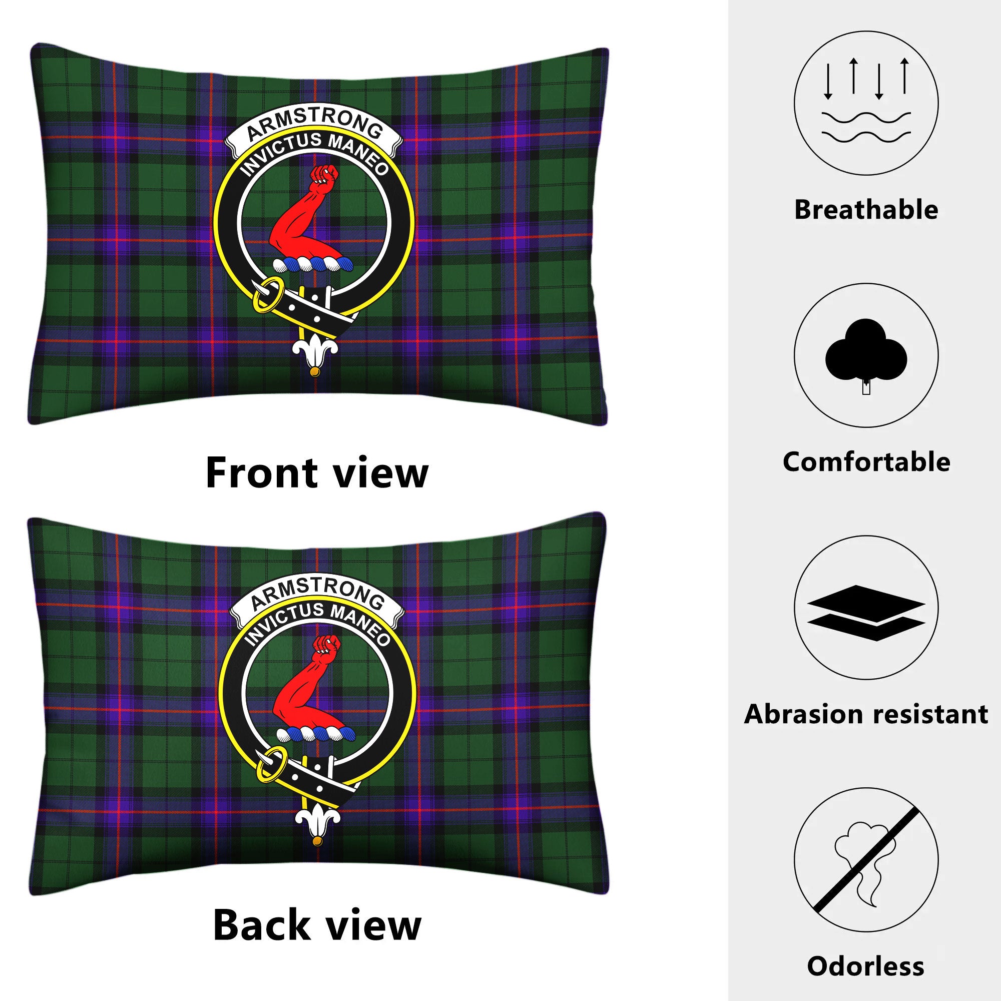 Armstrong Modern Tartan Crest Pillow Cover