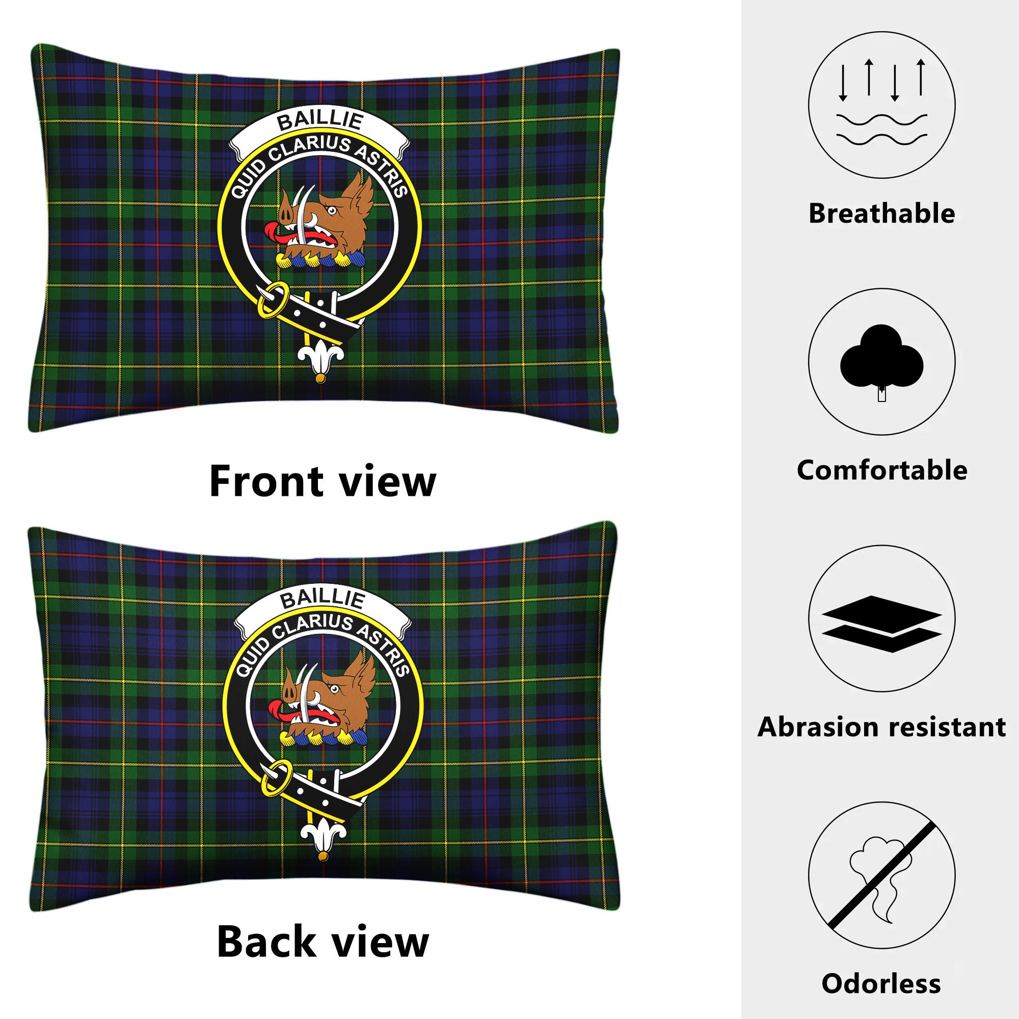 Baillie Tartan Crest Pillow Cover