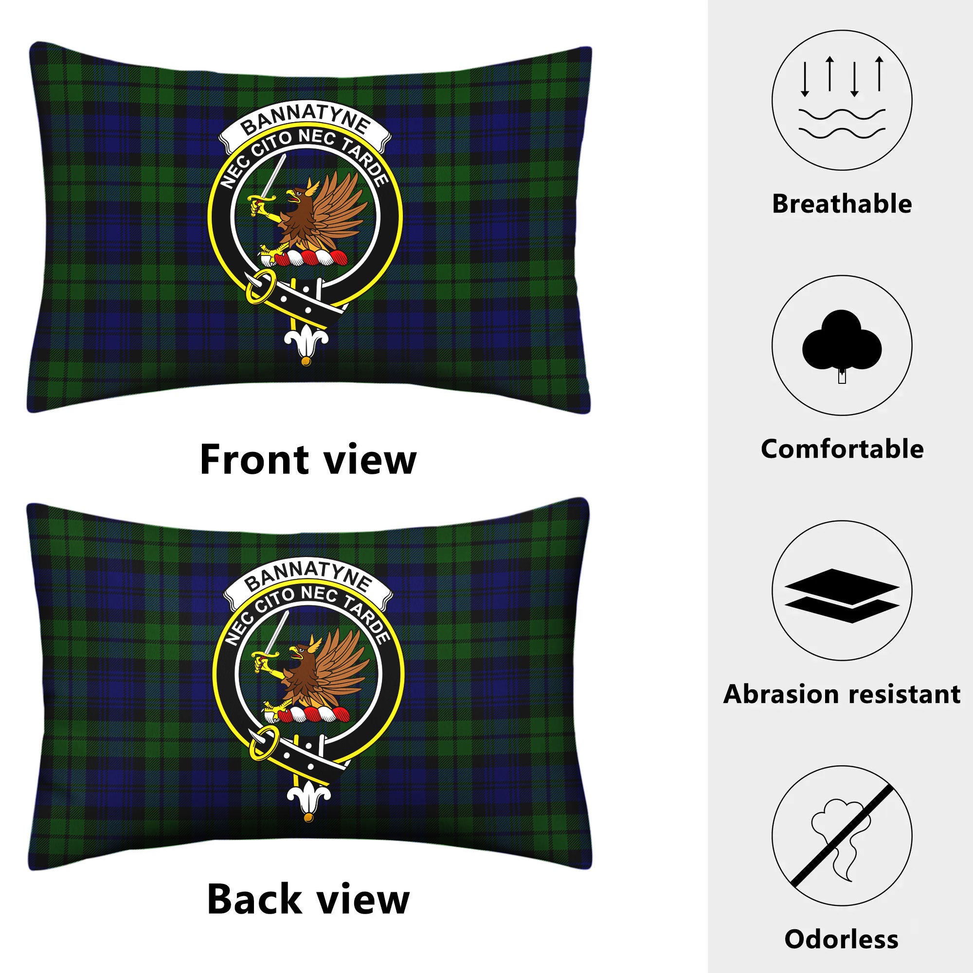 Bannatyne Tartan Crest Pillow Cover