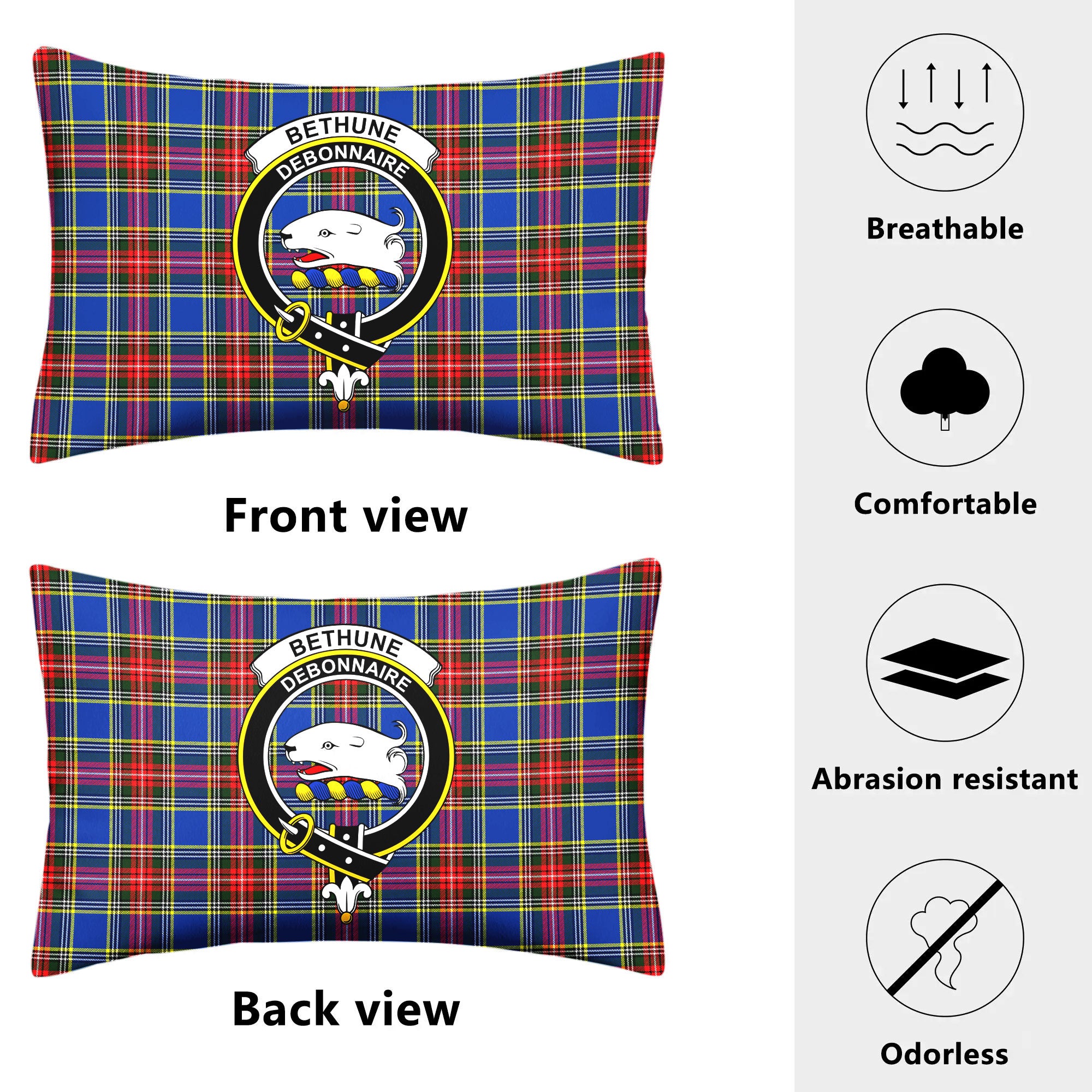 Bethune Modern Tartan Crest Pillow Cover