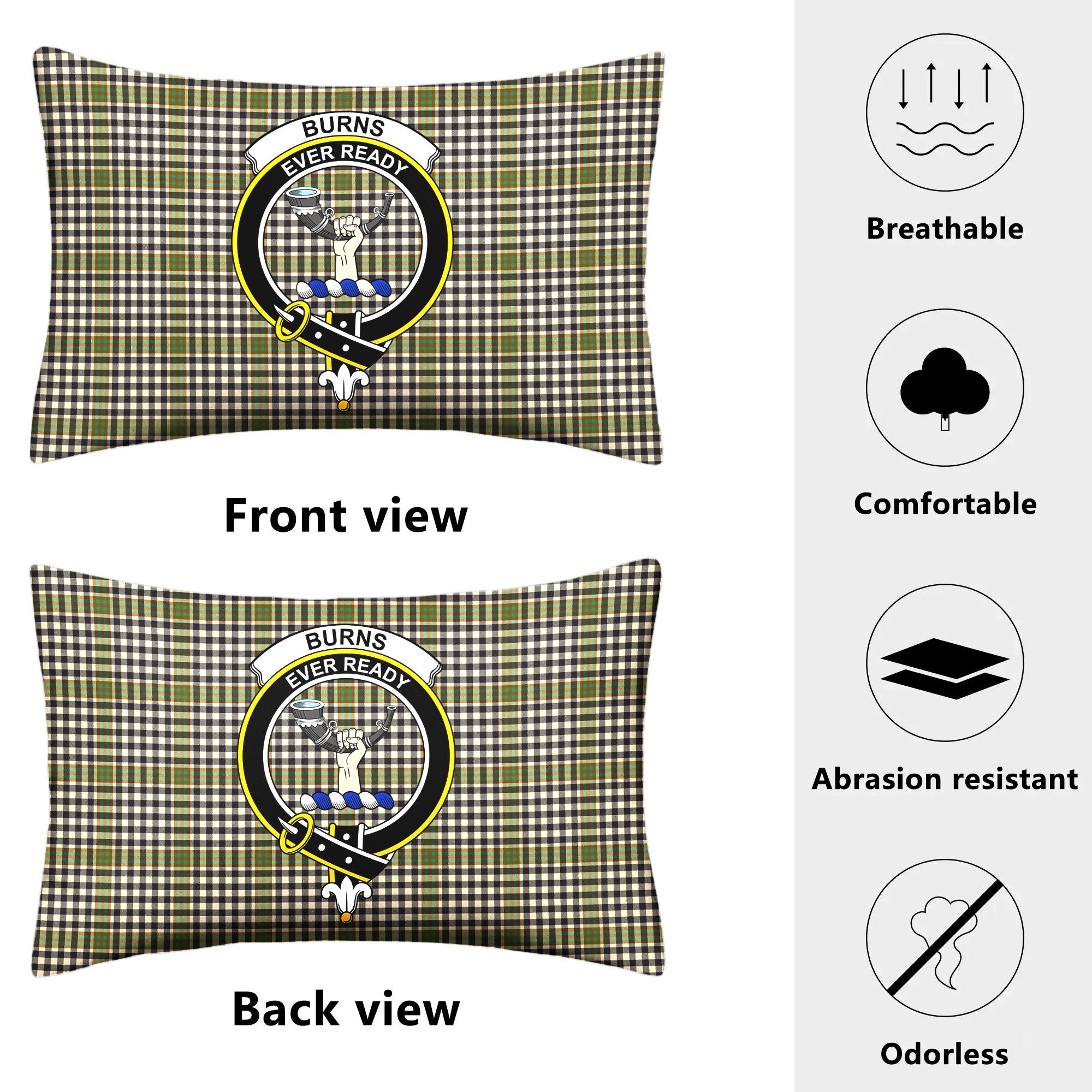 Burns Check Tartan Crest Pillow Cover