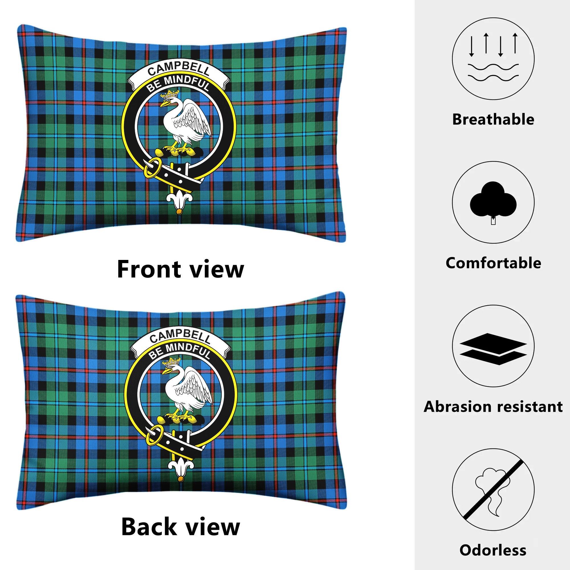 Campbell of Cawdor Ancient Tartan Crest Pillow Cover