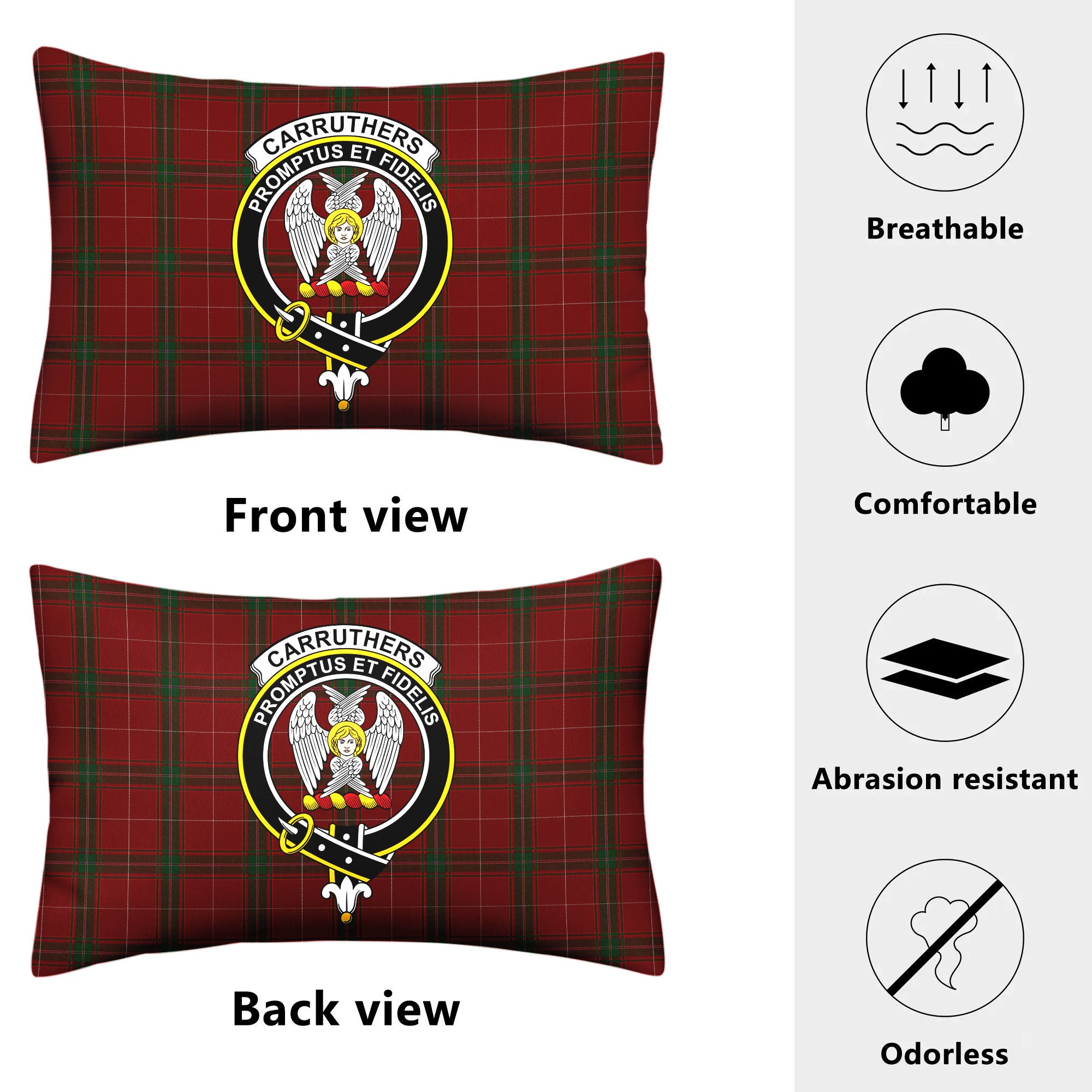 Carruthers Tartan Crest Pillow Cover