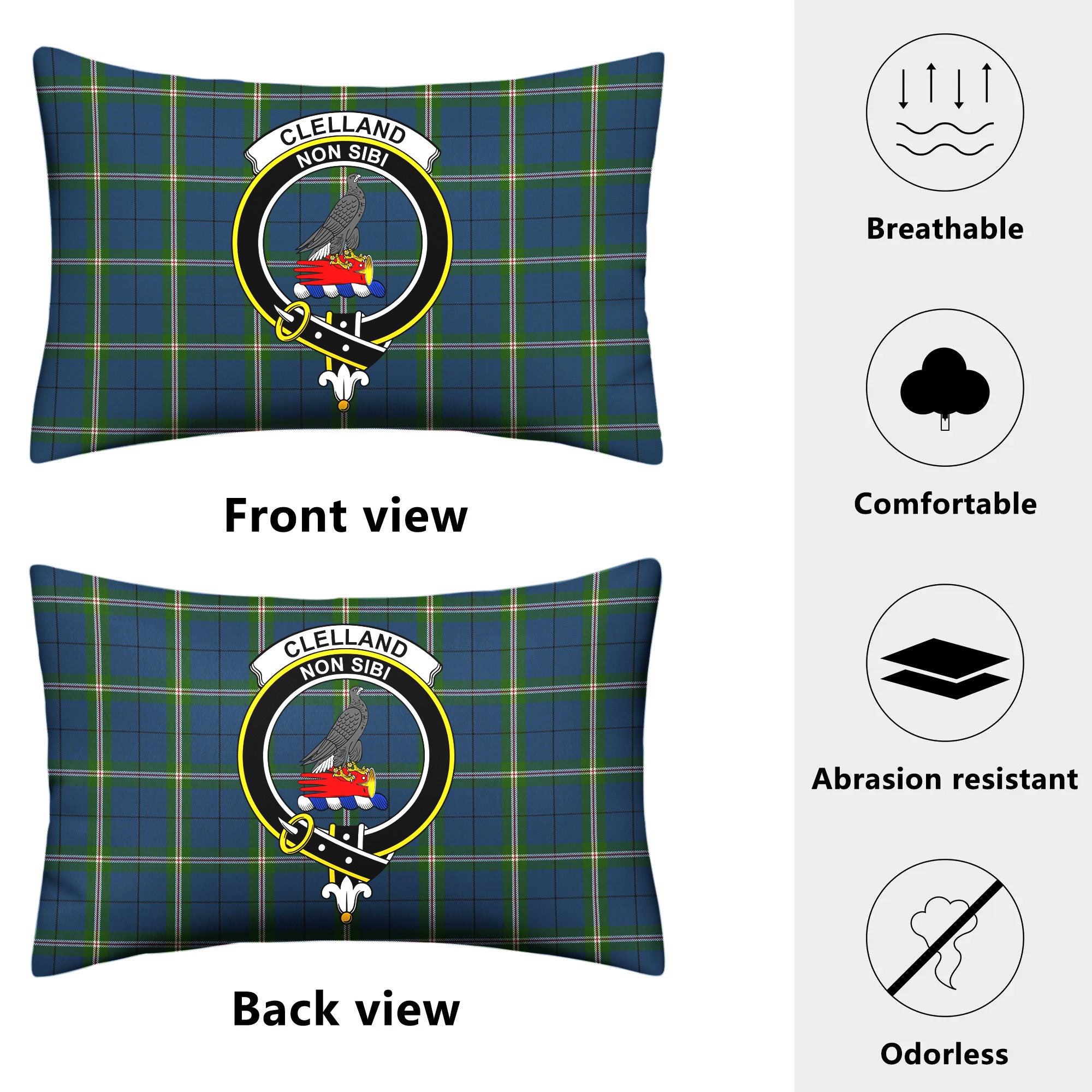 Clelland Tartan Crest Pillow Cover