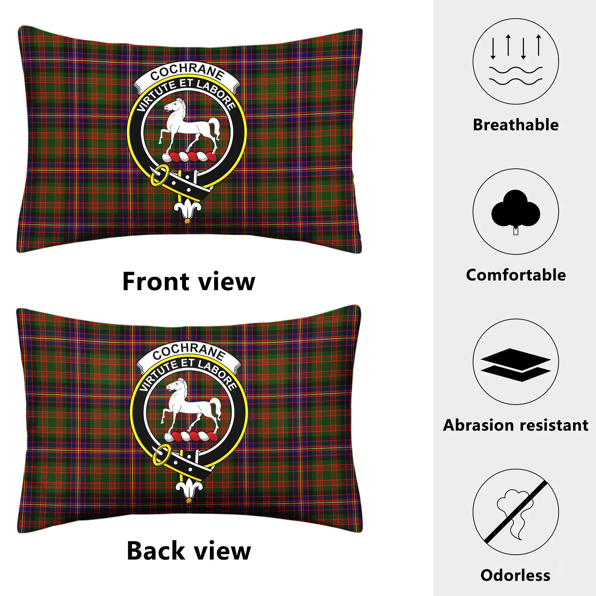 Cochrane Modern Tartan Crest Pillow Cover