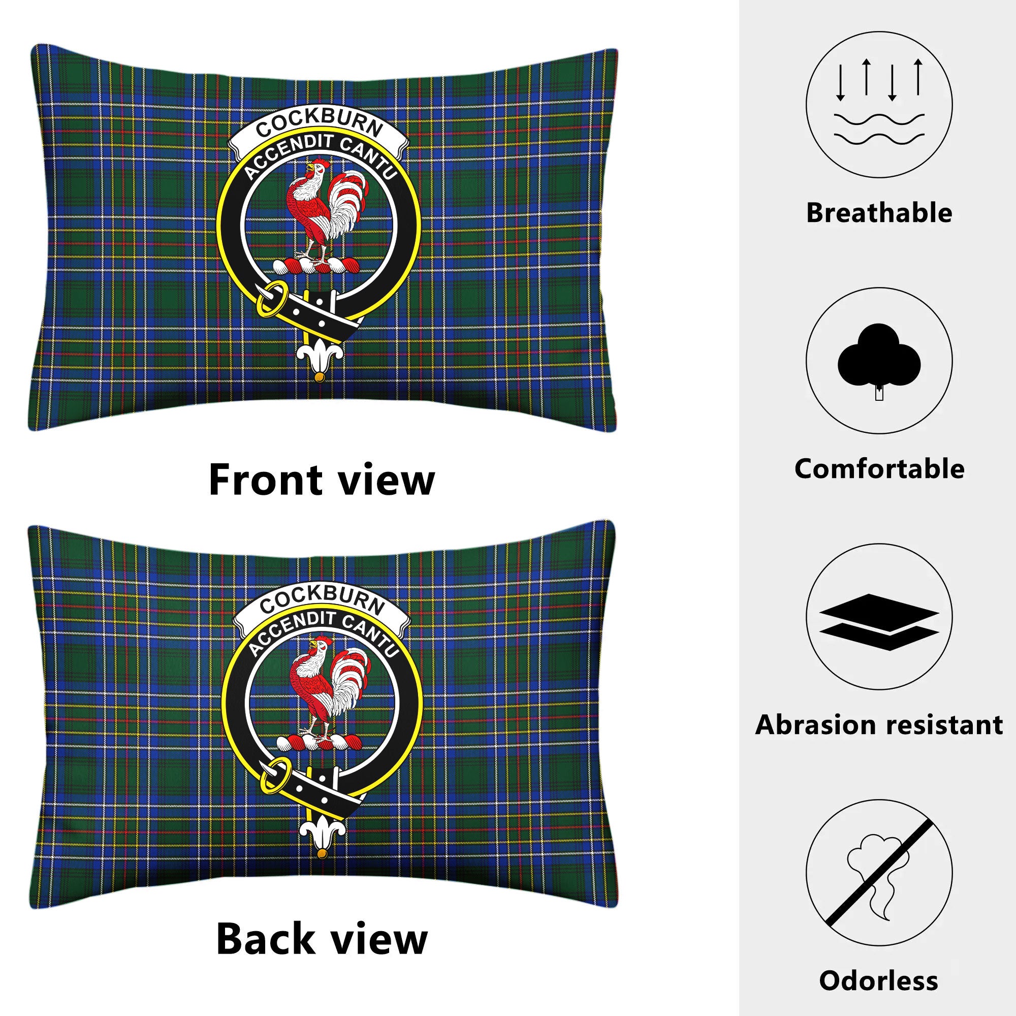 Cockburn Ancient Tartan Crest Pillow Cover