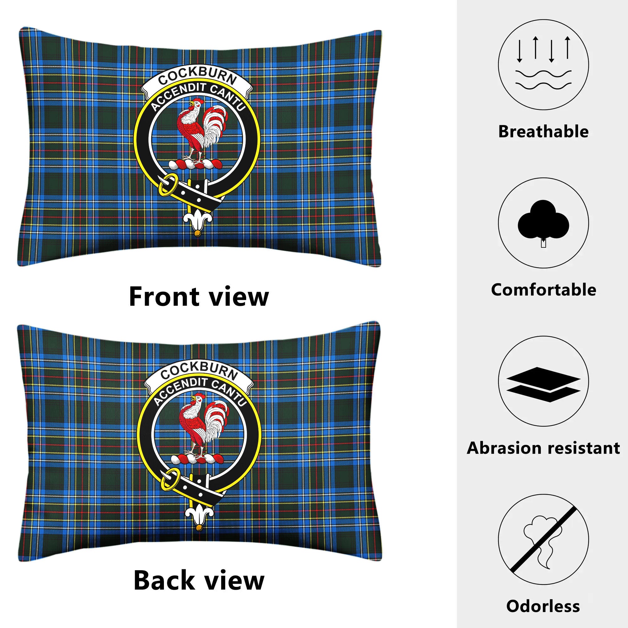 Cockburn Modern Tartan Crest Pillow Cover