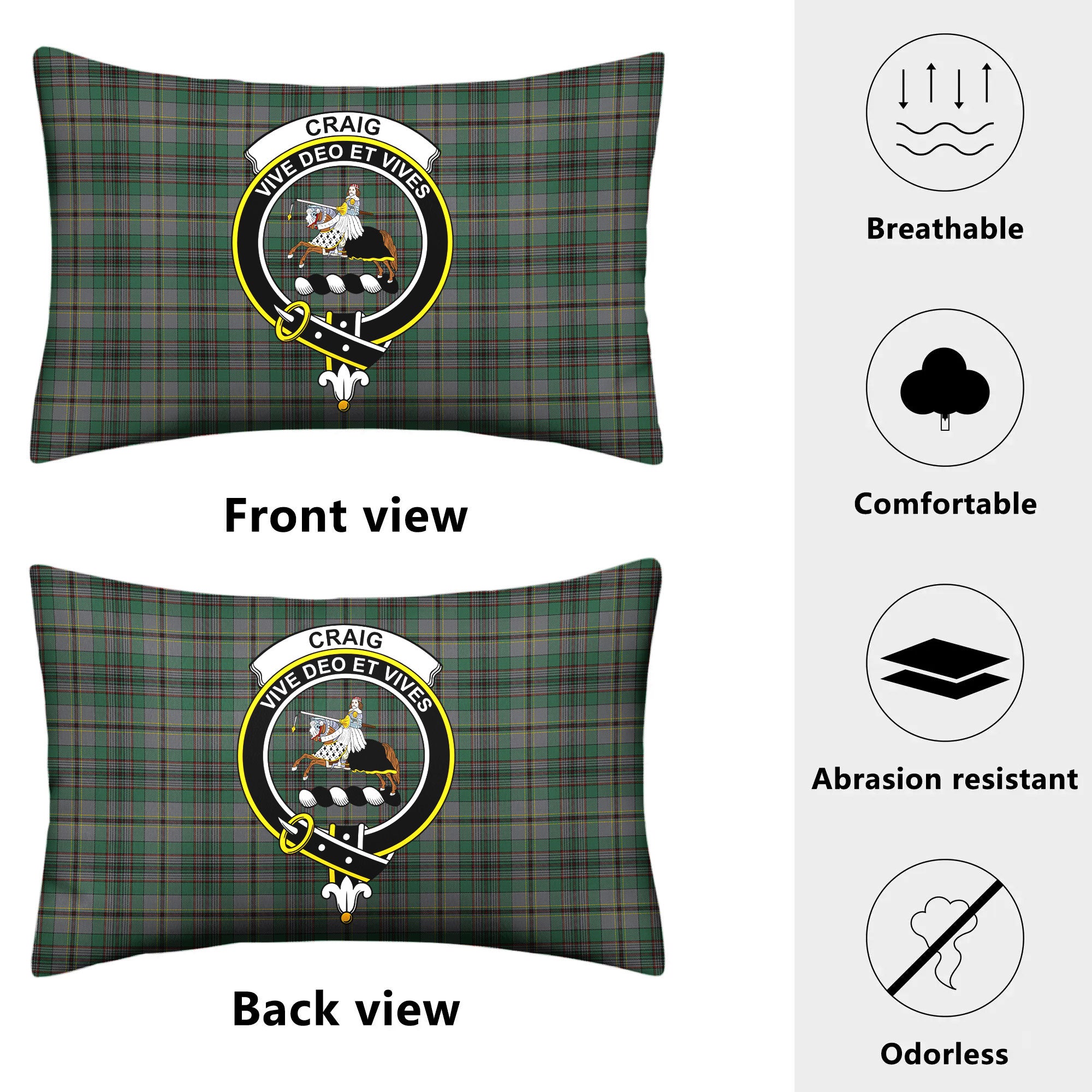 Craig Tartan Crest Pillow Cover