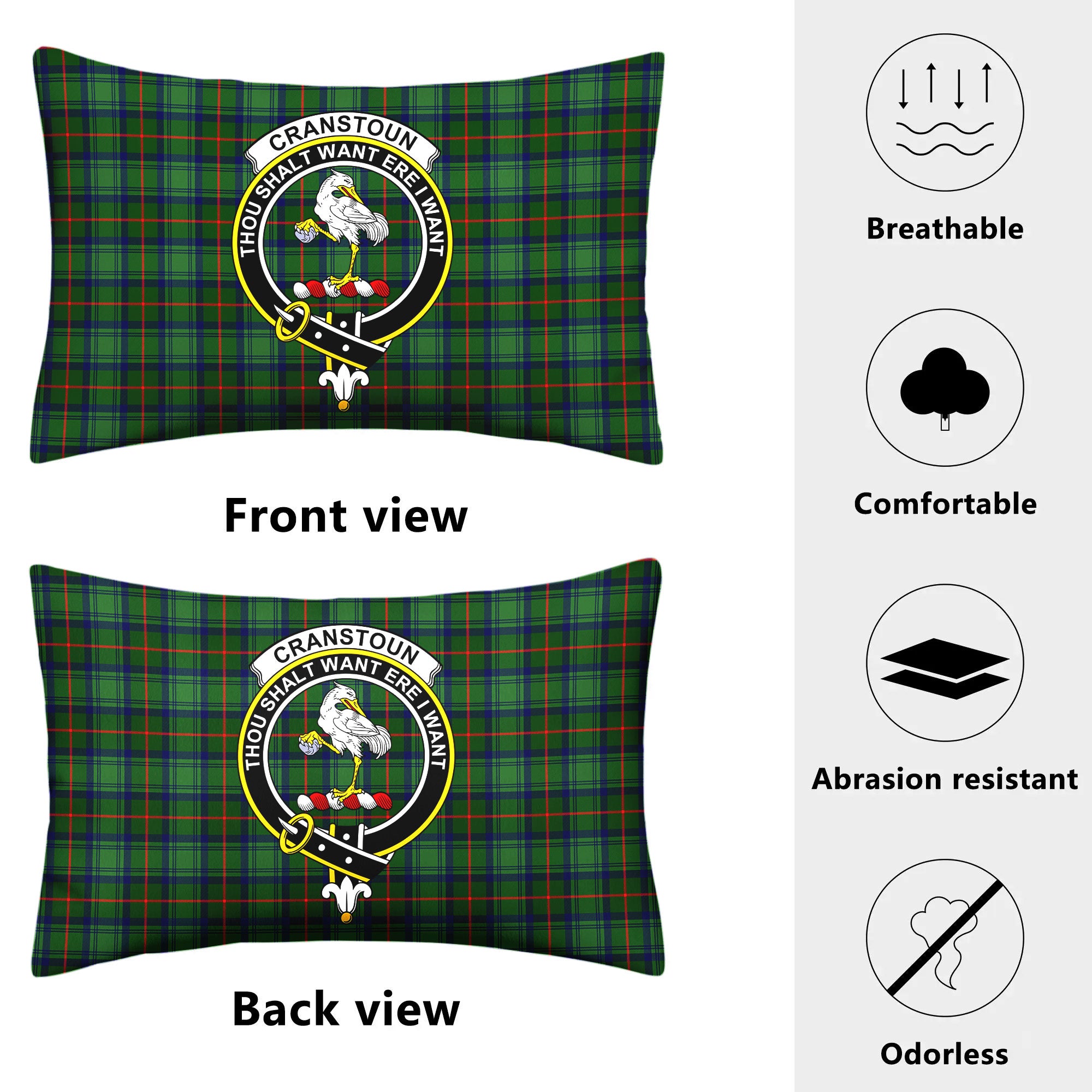 Cranstoun Tartan Crest Pillow Cover