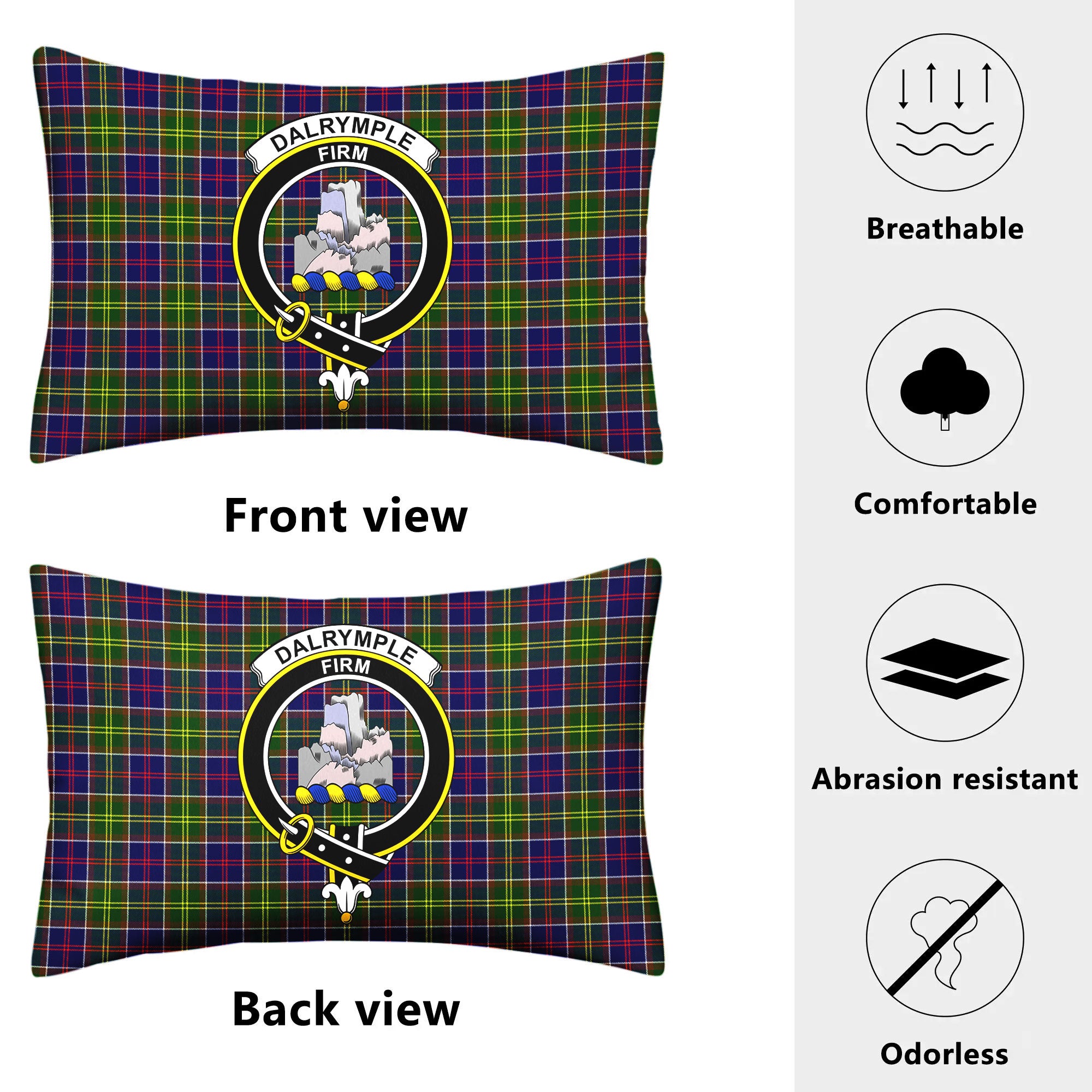 Dalrymple Tartan Crest Pillow Cover