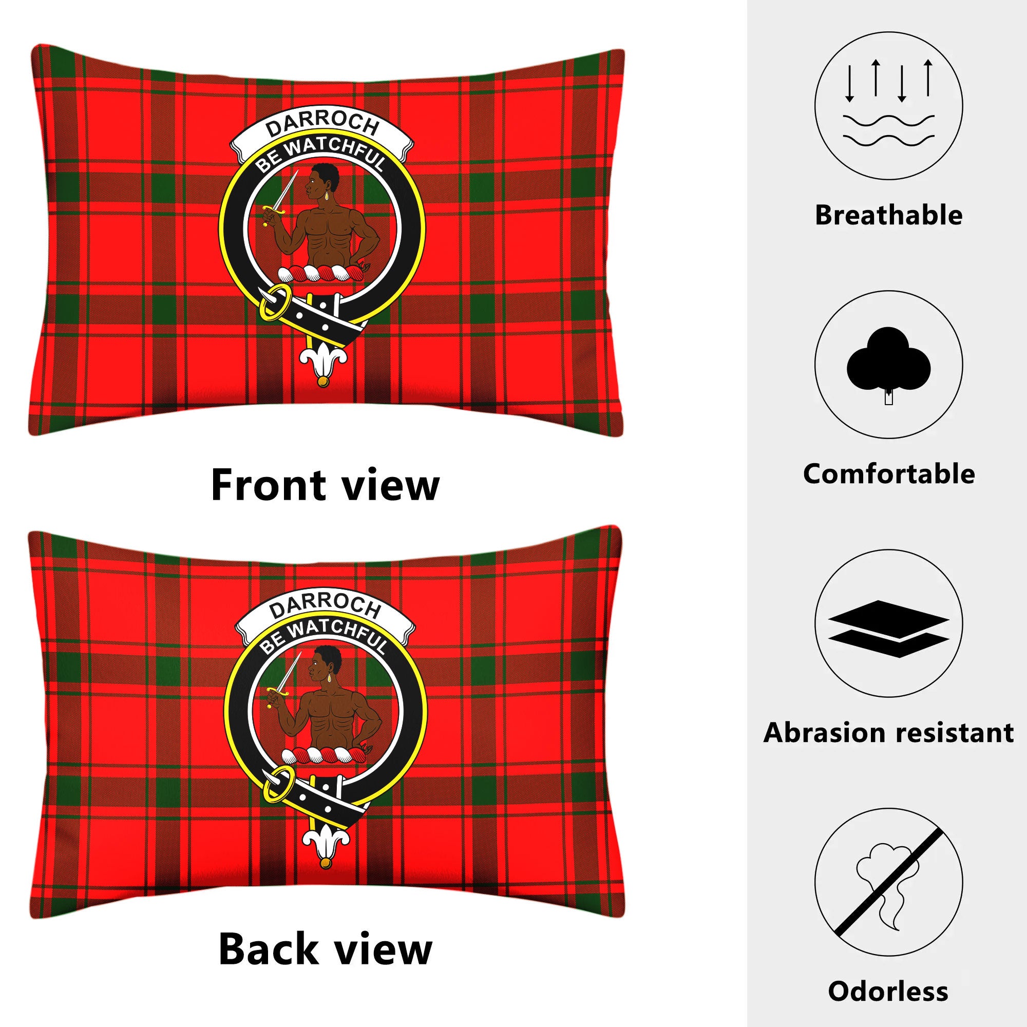 Darroch (Gourock) Tartan Crest Pillow Cover