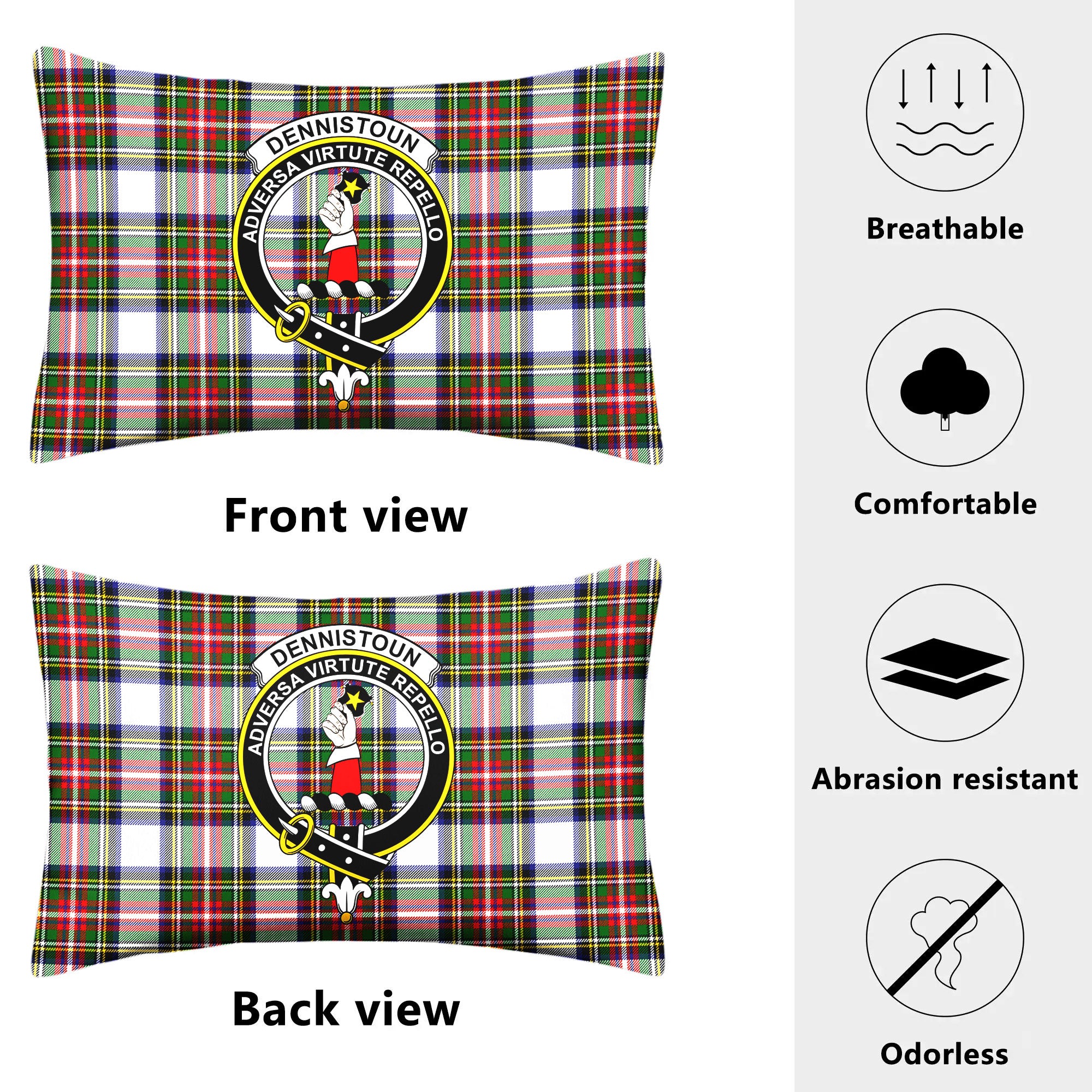 Dennistoun Tartan Crest Pillow Cover