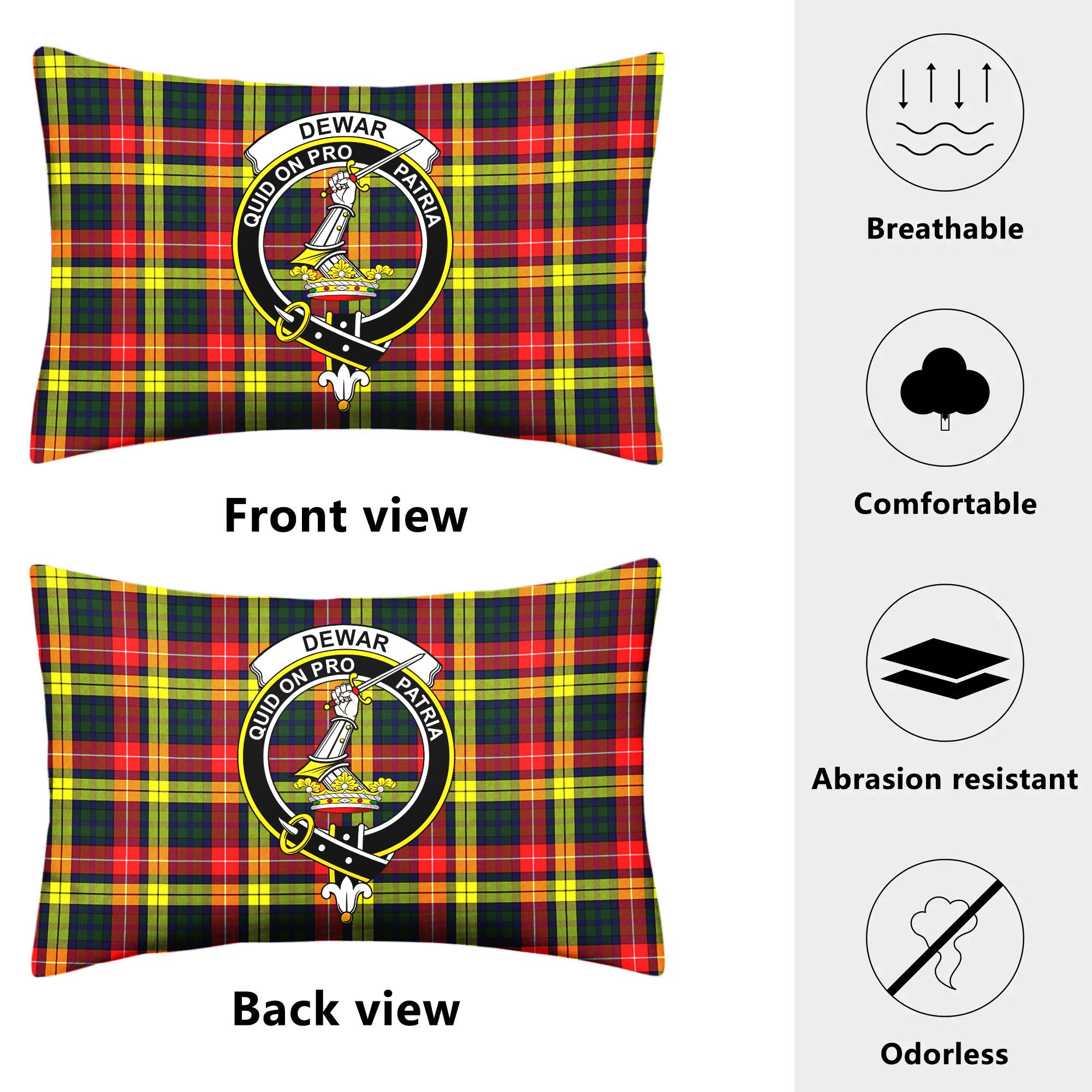 Dewar Tartan Crest Pillow Cover