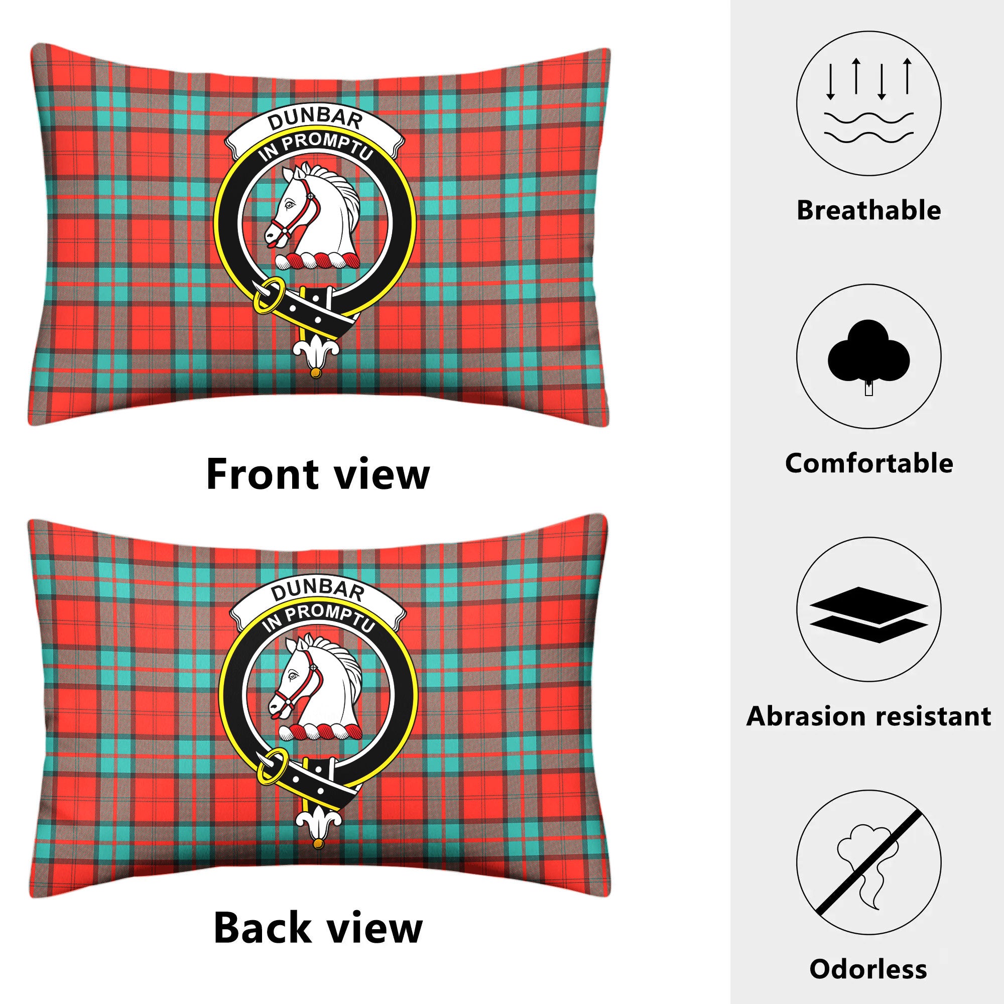 Dunbar Ancient Tartan Crest Pillow Cover