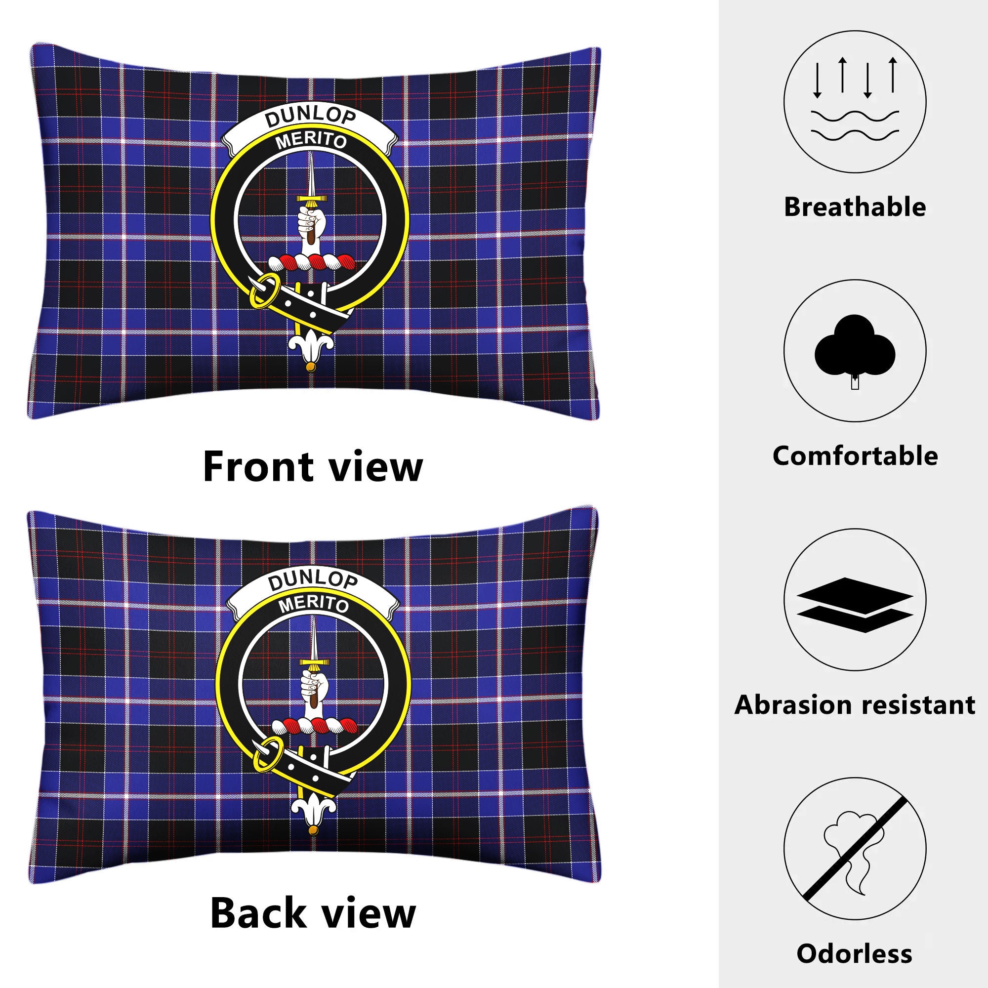 Dunlop Modern Tartan Crest Pillow Cover