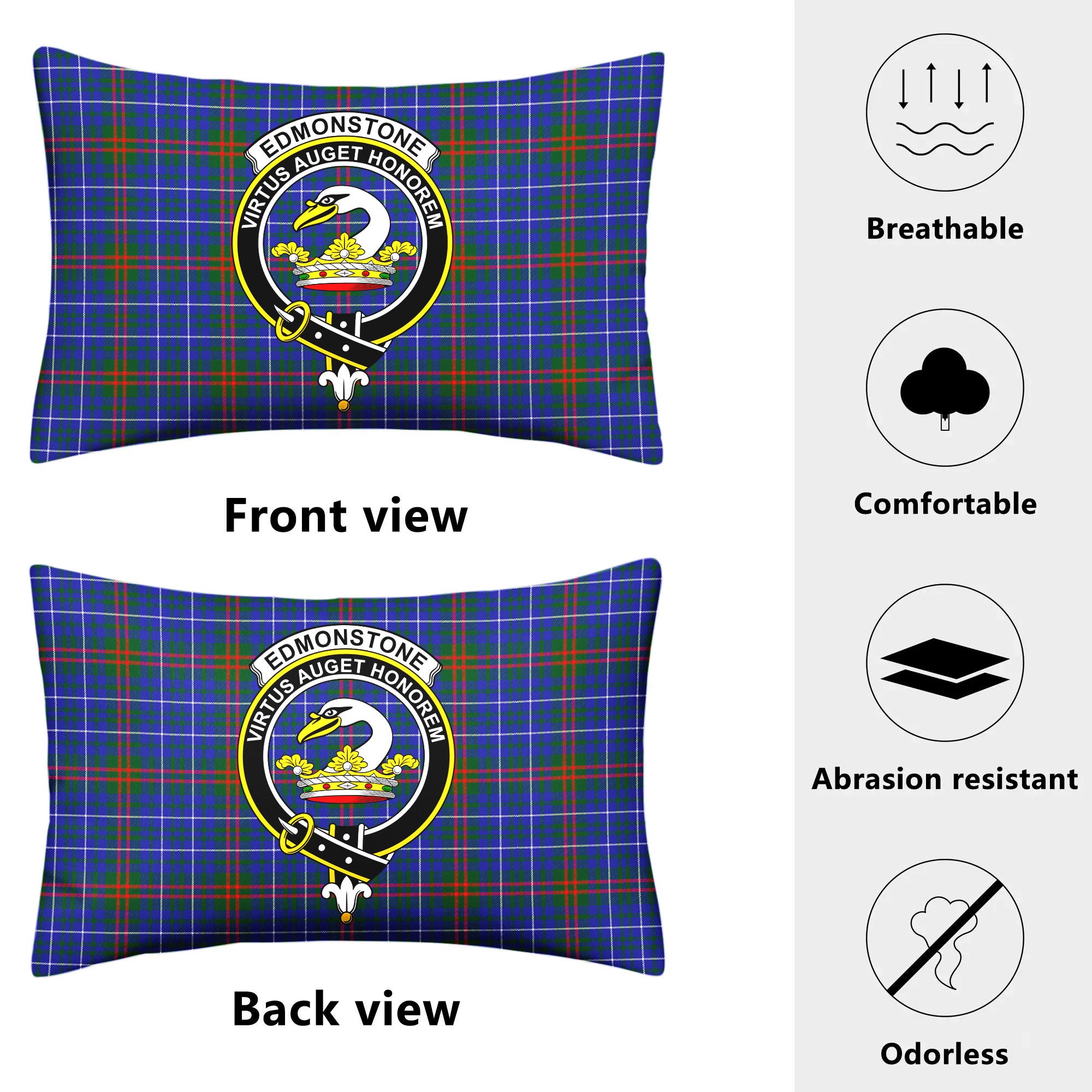 Edmonstone Tartan Crest Pillow Cover