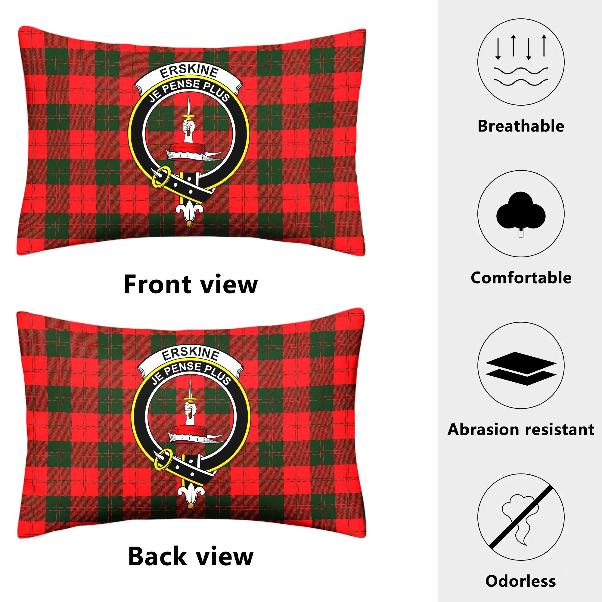 Erskine Modern Tartan Crest Pillow Cover