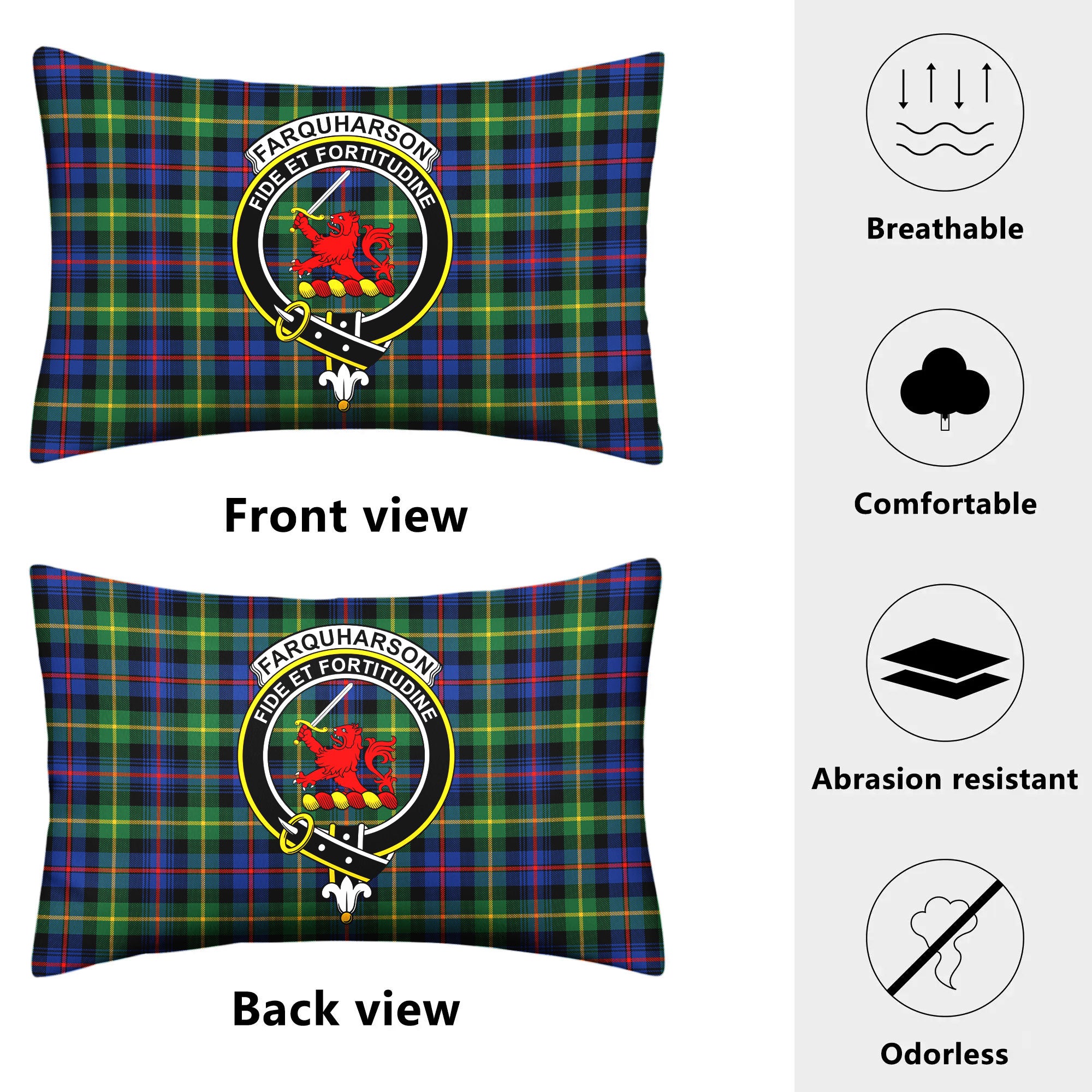 Farquharson Ancient Tartan Crest Pillow Cover