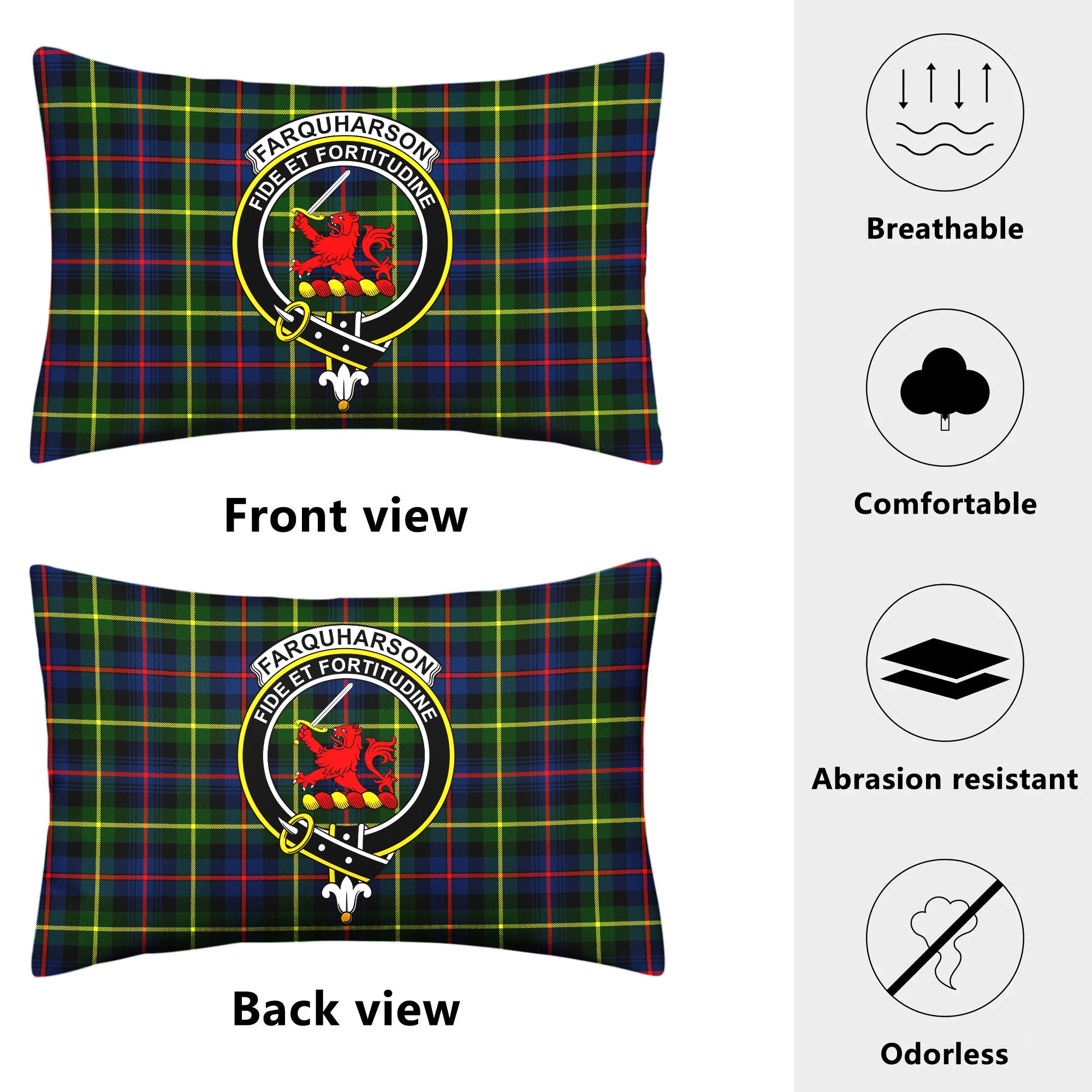 Farquharson Modern Tartan Crest Pillow Cover