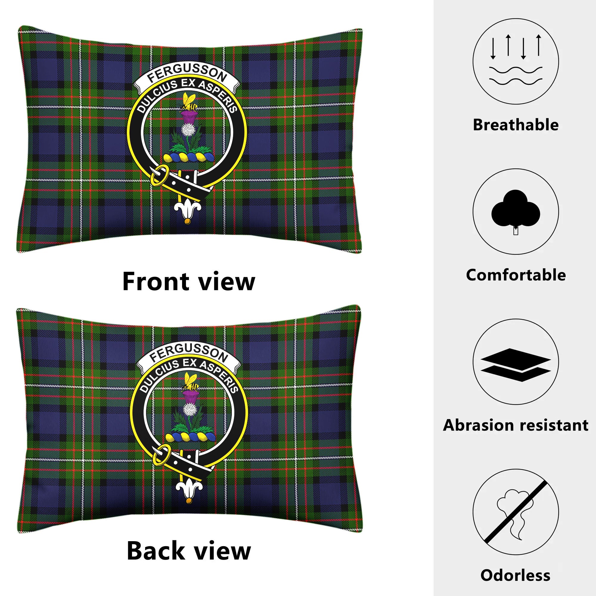 Fergusson Modern Tartan Crest Pillow Cover