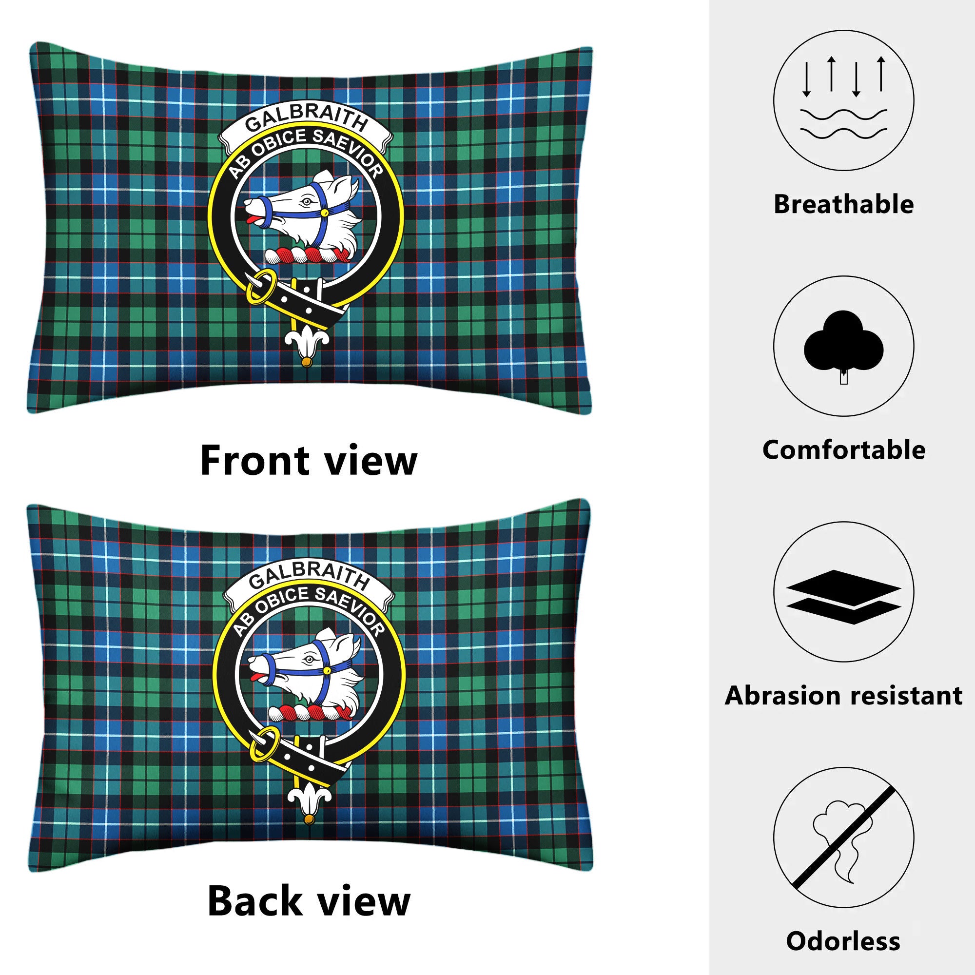 Galbraith Ancient Tartan Crest Pillow Cover