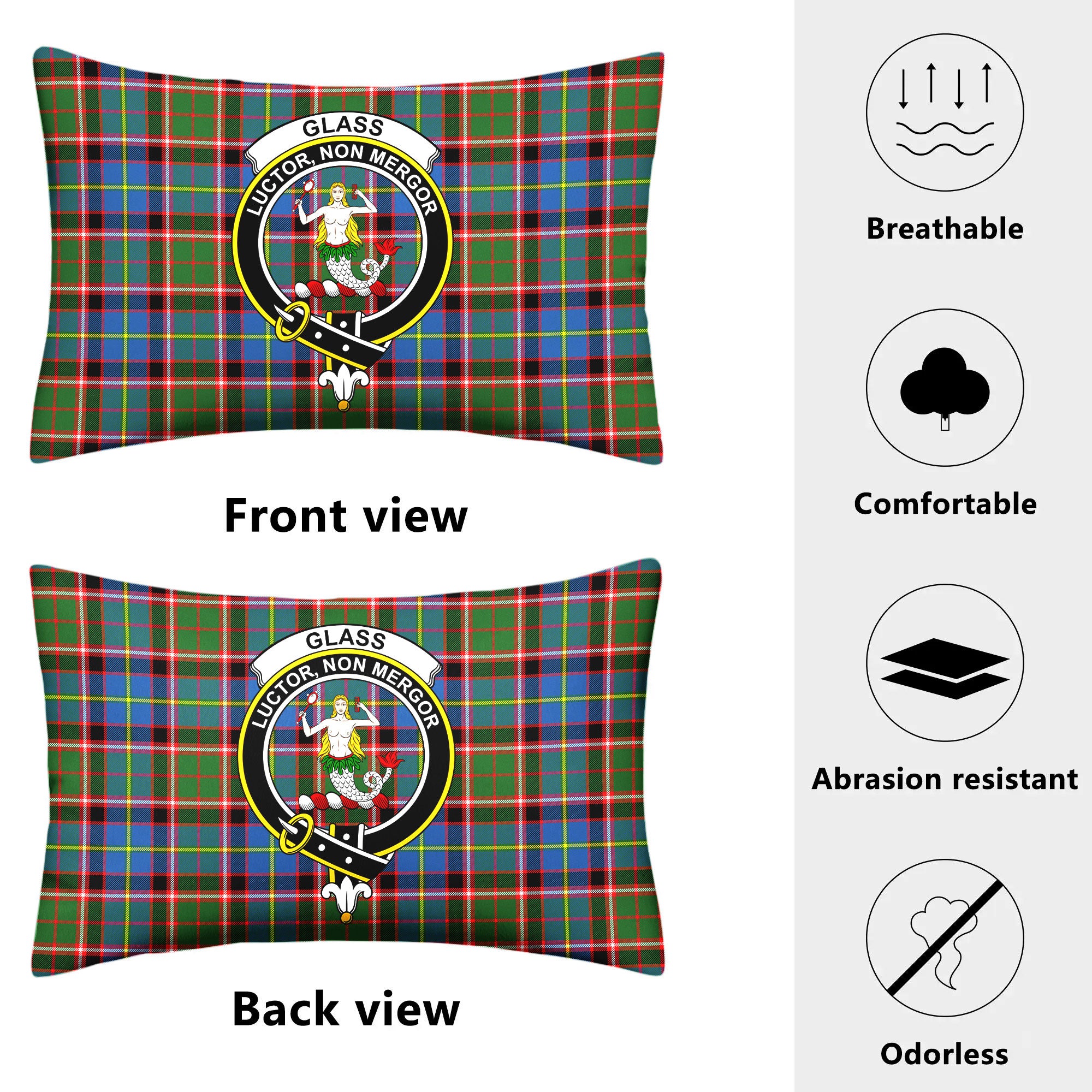 Glass Tartan Crest Pillow Cover