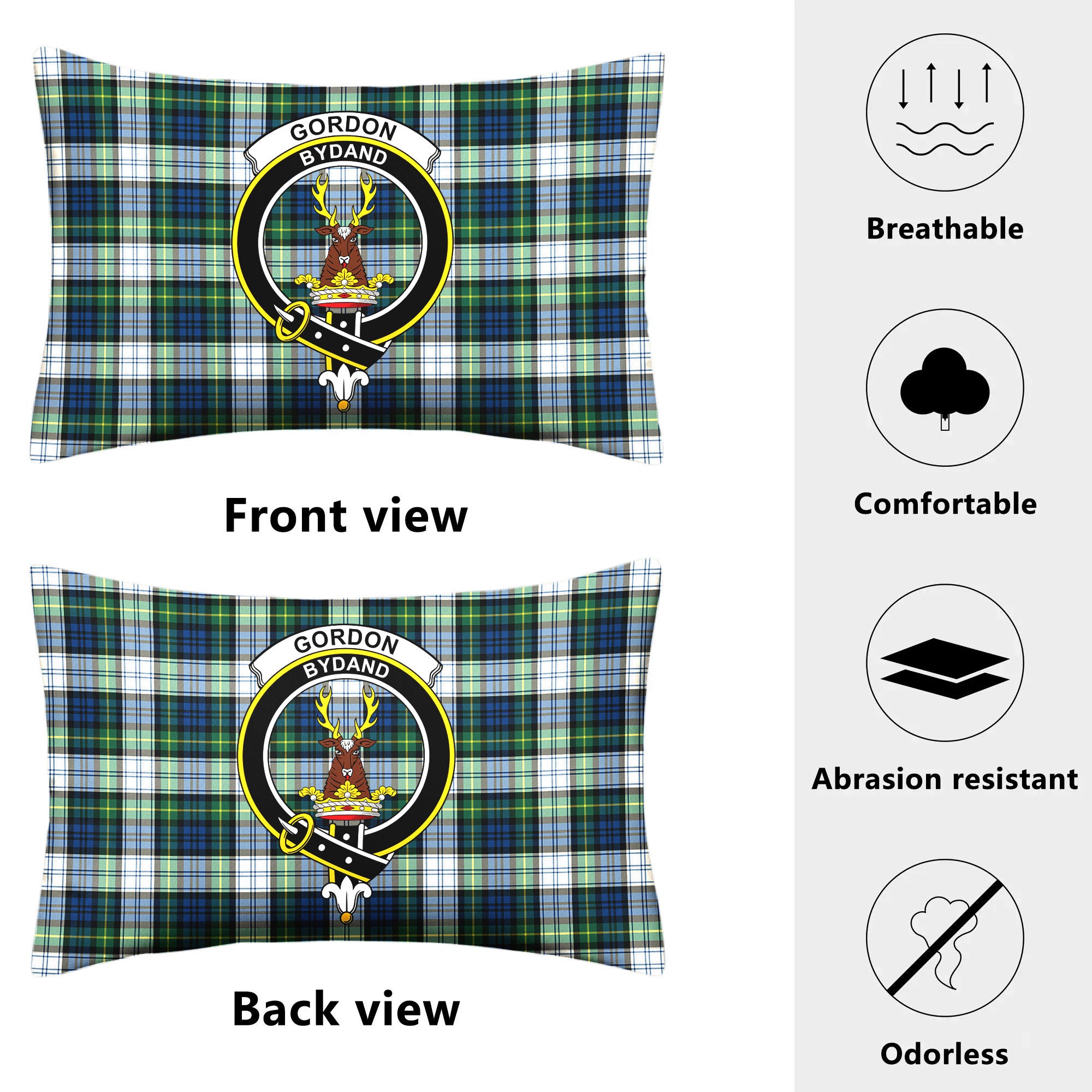 Gordon Dress Ancient Tartan Crest Pillow Cover