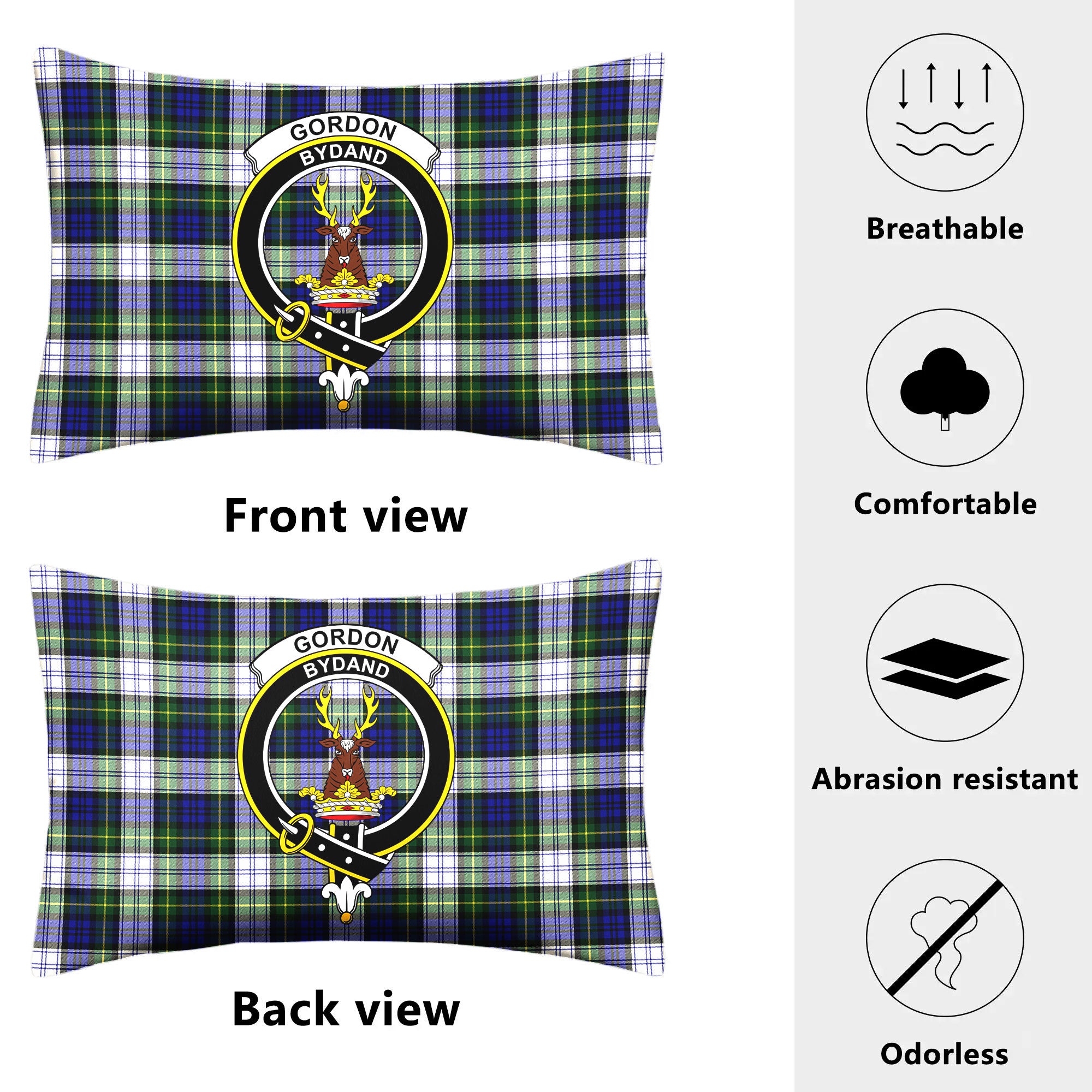 Gordon Dress Modern Tartan Crest Pillow Cover