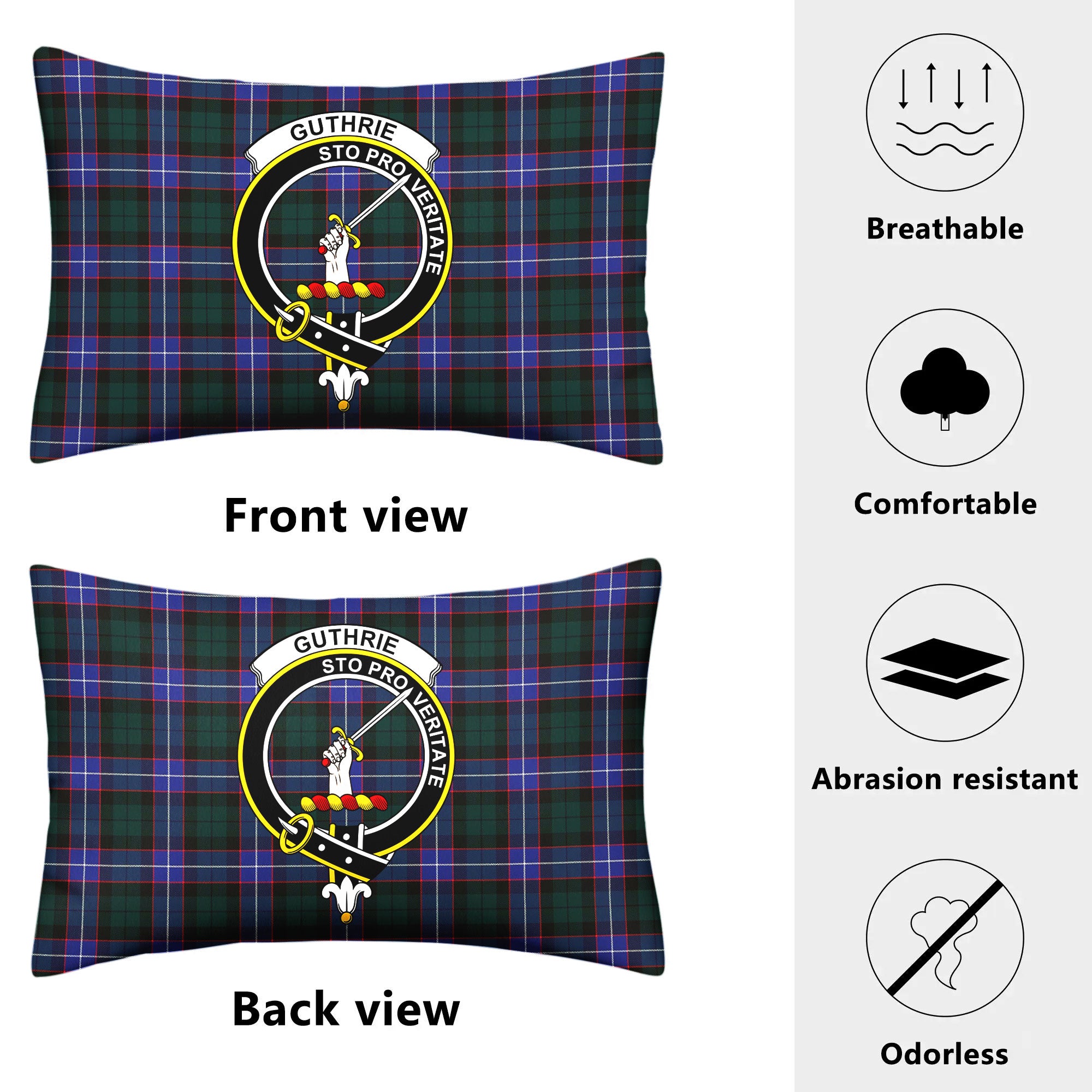 Guthrie Modern Tartan Crest Pillow Cover