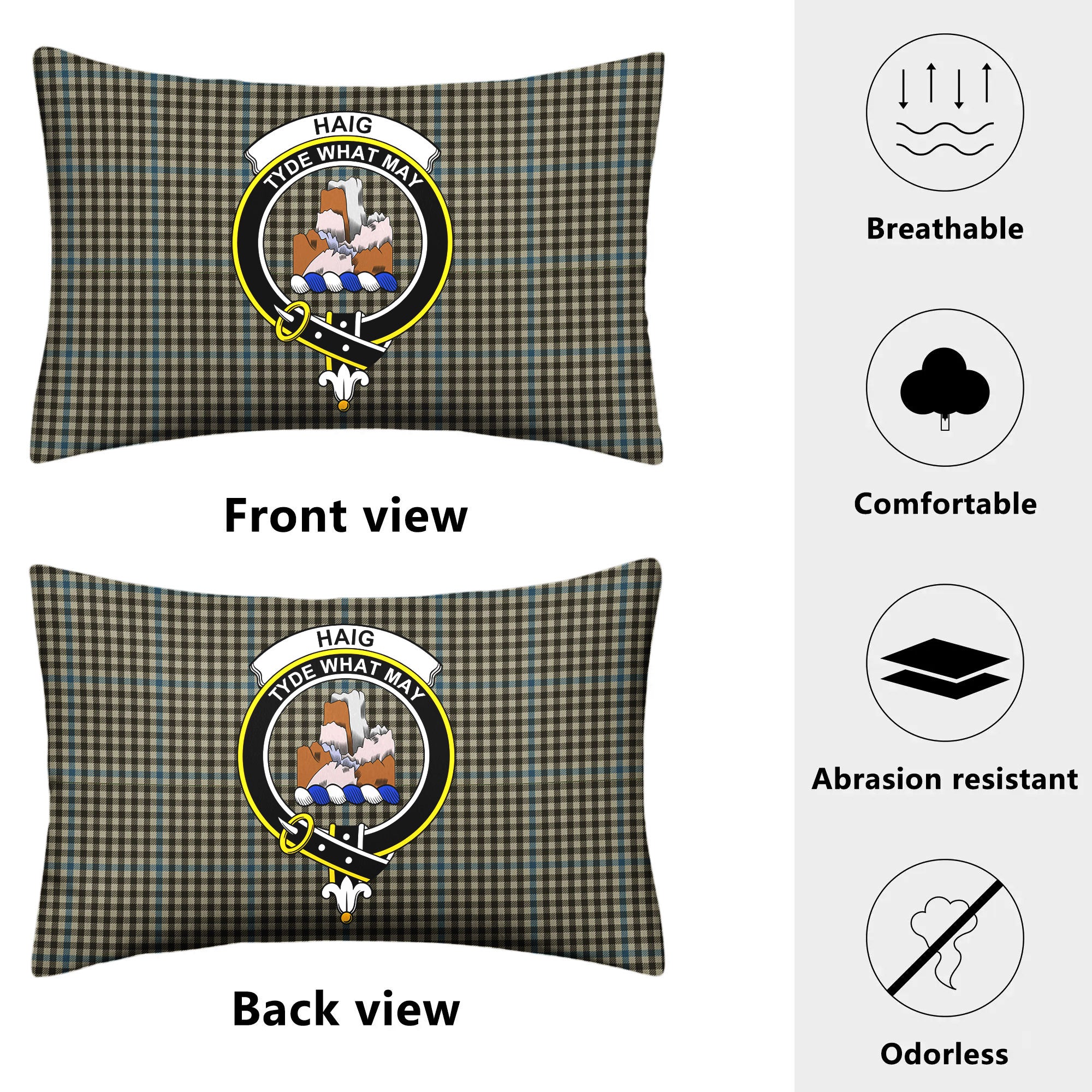 Haig Check Tartan Crest Pillow Cover