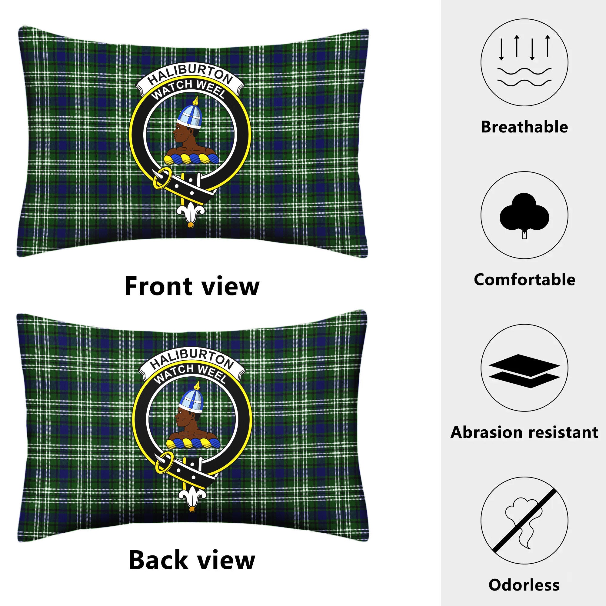 Haliburton Tartan Crest Pillow Cover