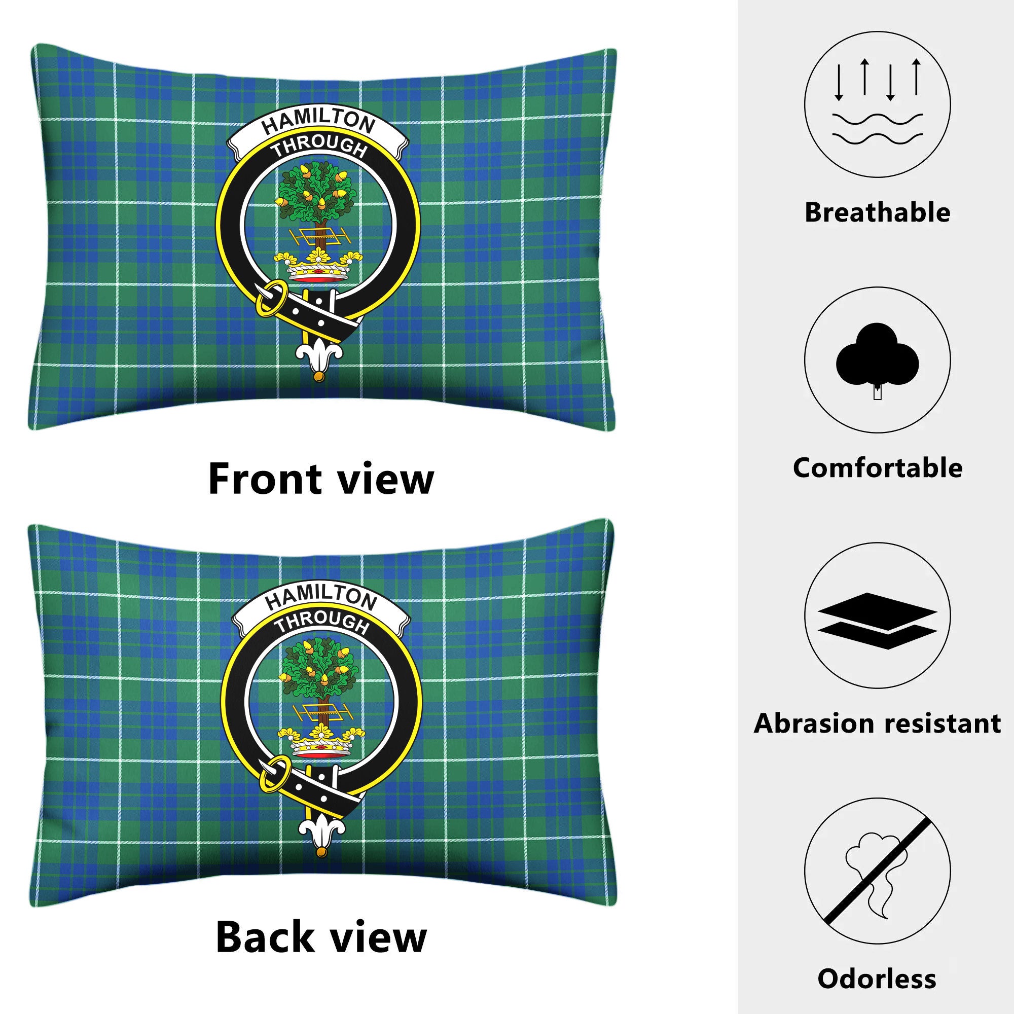 Hamilton Hunting Ancient Tartan Crest Pillow Cover