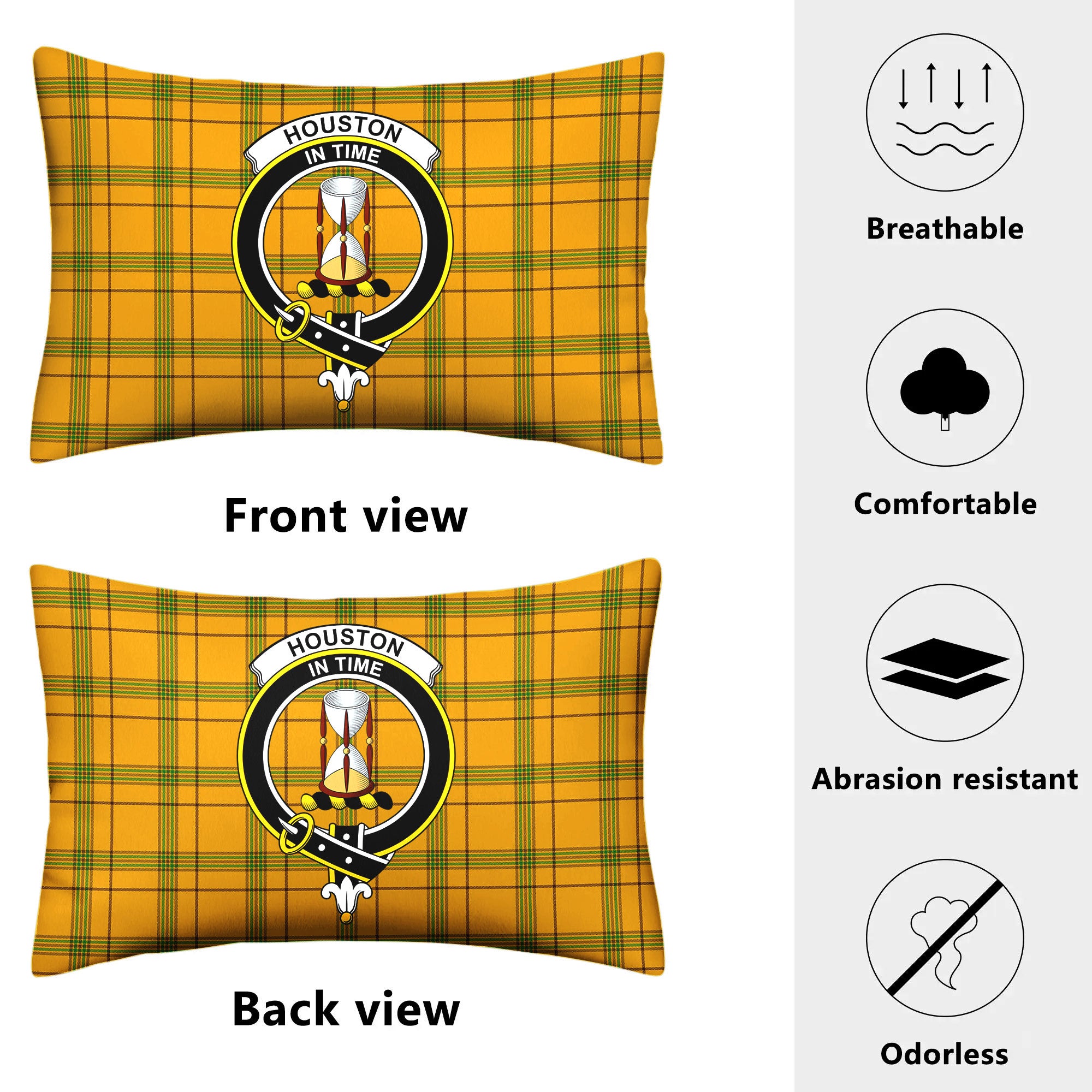 Houston Tartan Crest Pillow Cover