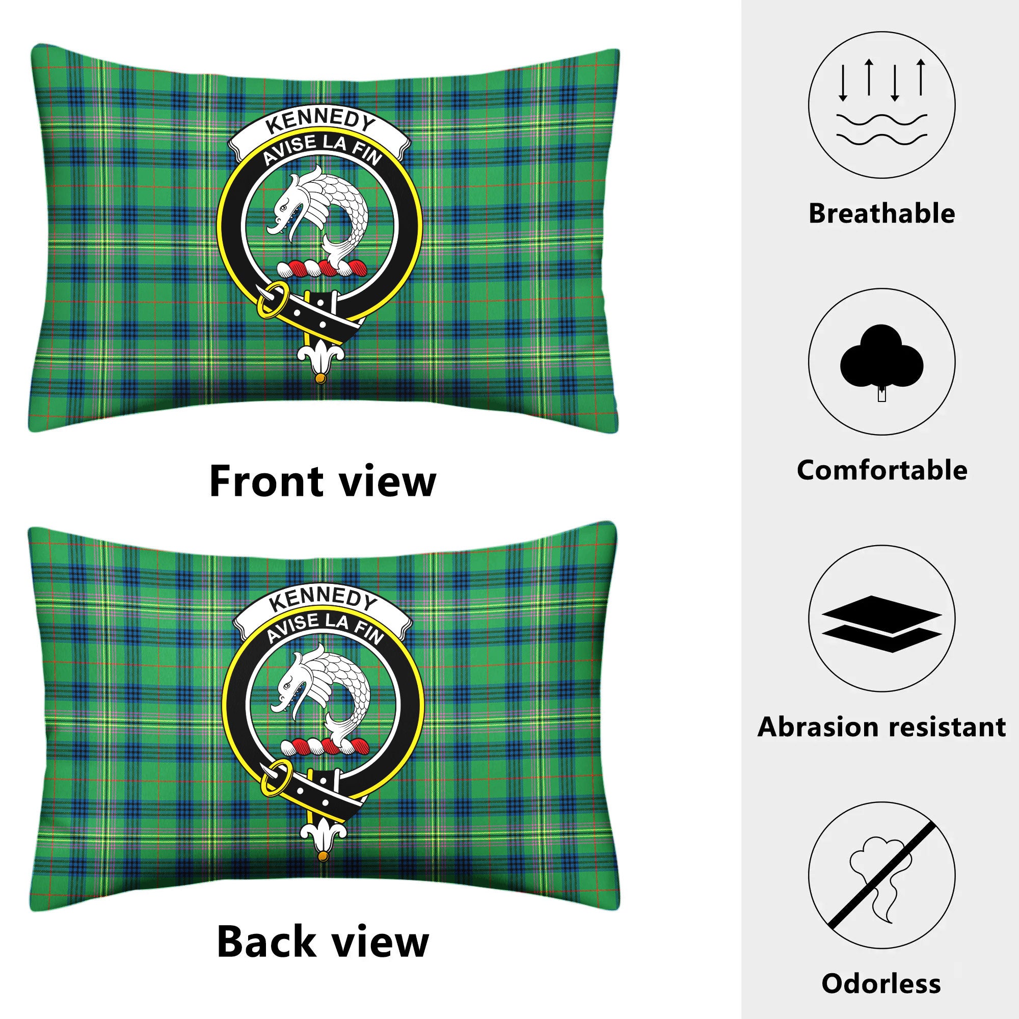 Kennedy Ancient Tartan Crest Pillow Cover