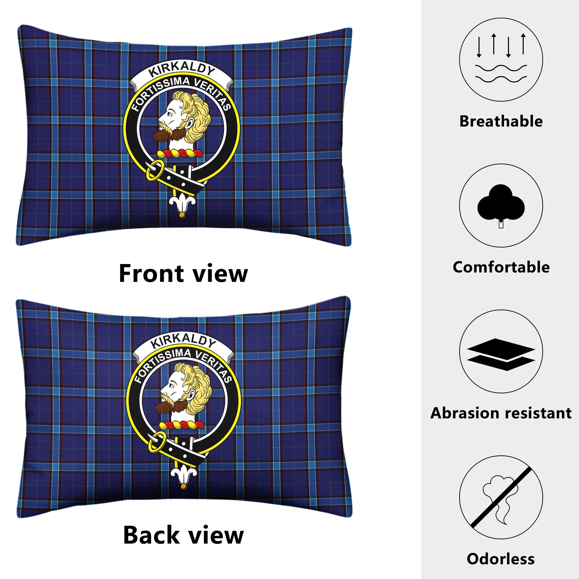 Kirkaldy Tartan Crest Pillow Cover