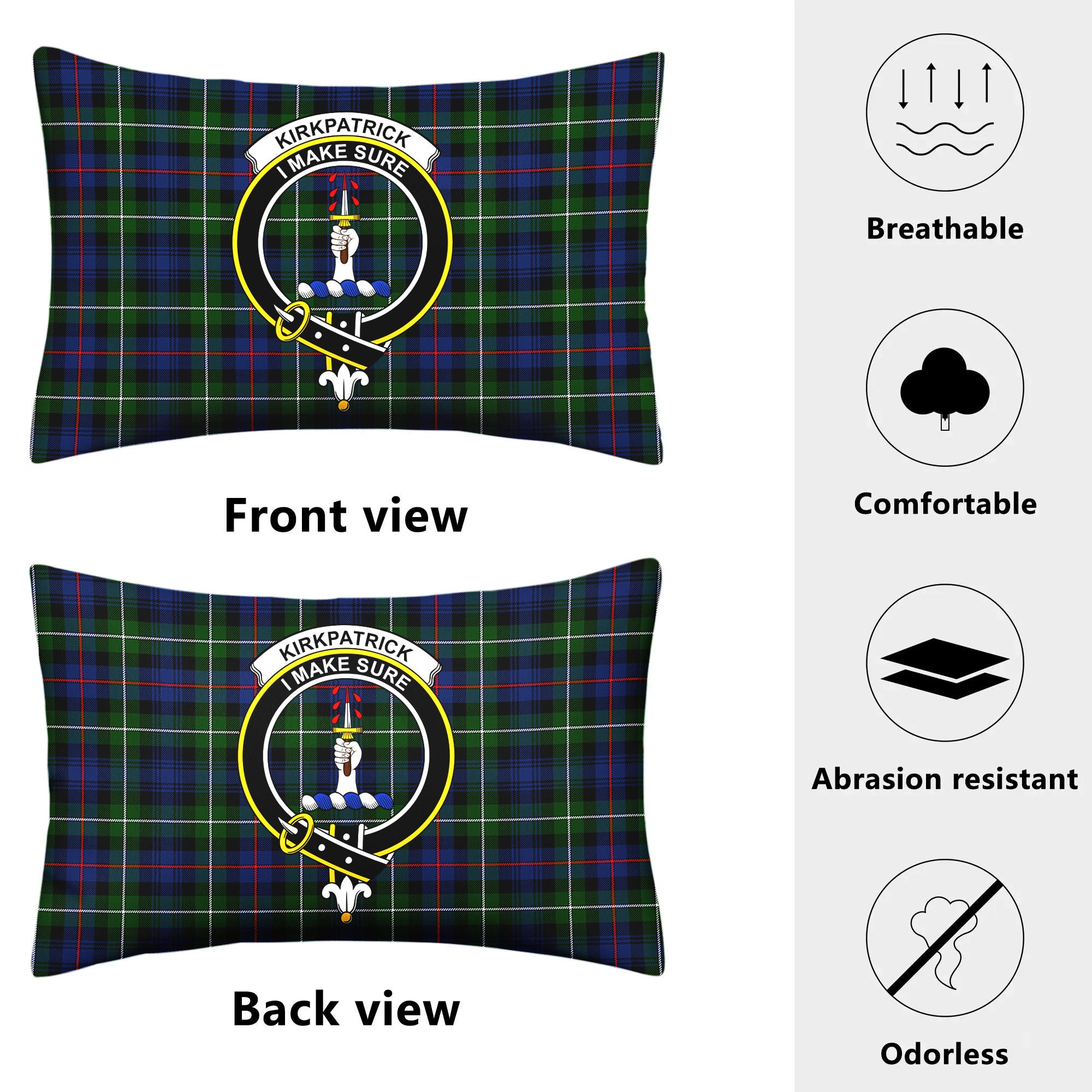 Kirkpatrick Tartan Crest Pillow Cover