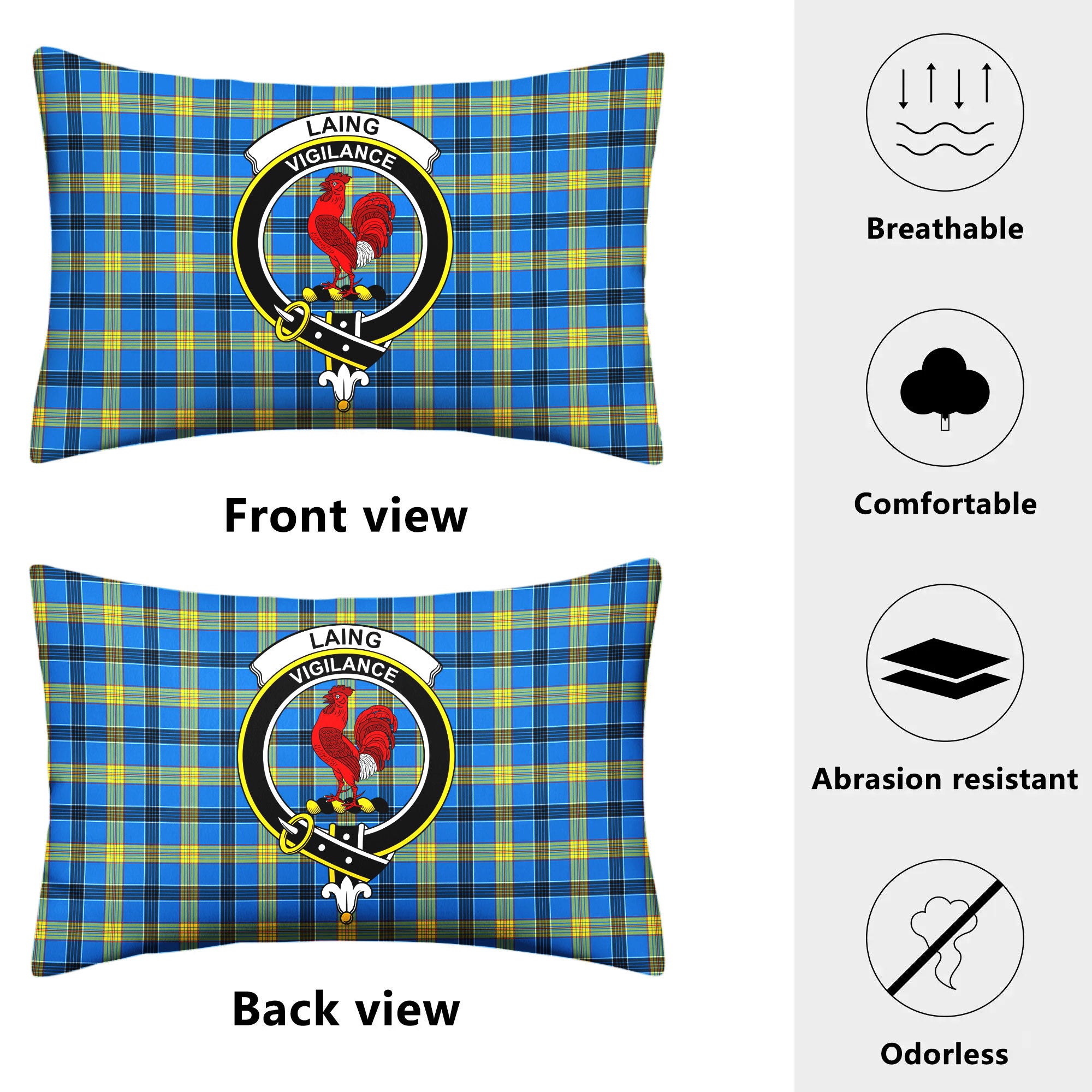 Laing Tartan Crest Pillow Cover