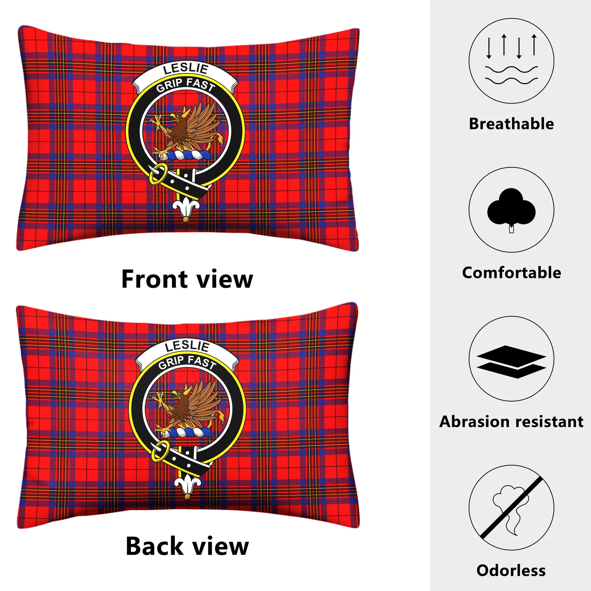 Leslie Modern Tartan Crest Pillow Cover