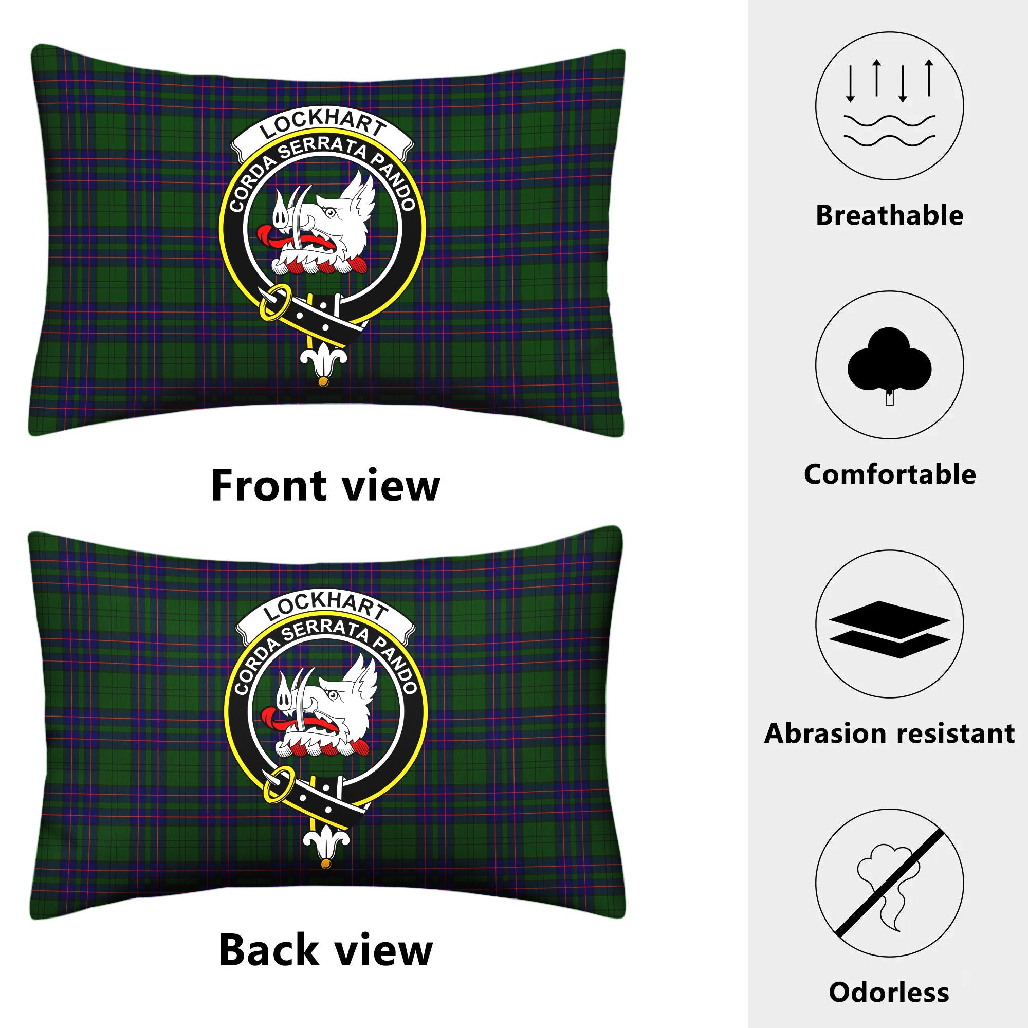 Lockhart Modern Tartan Crest Pillow Cover