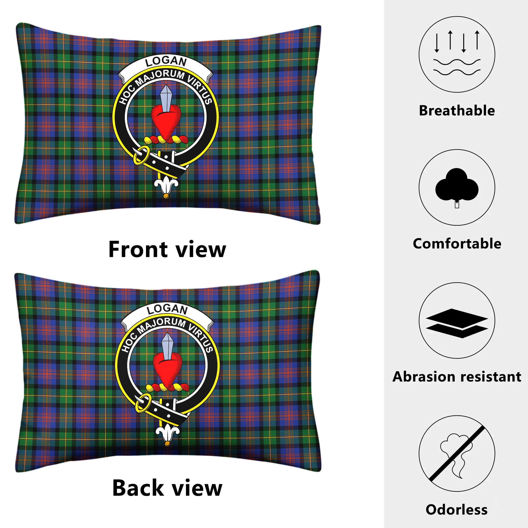 Logan Ancient Tartan Crest Pillow Cover