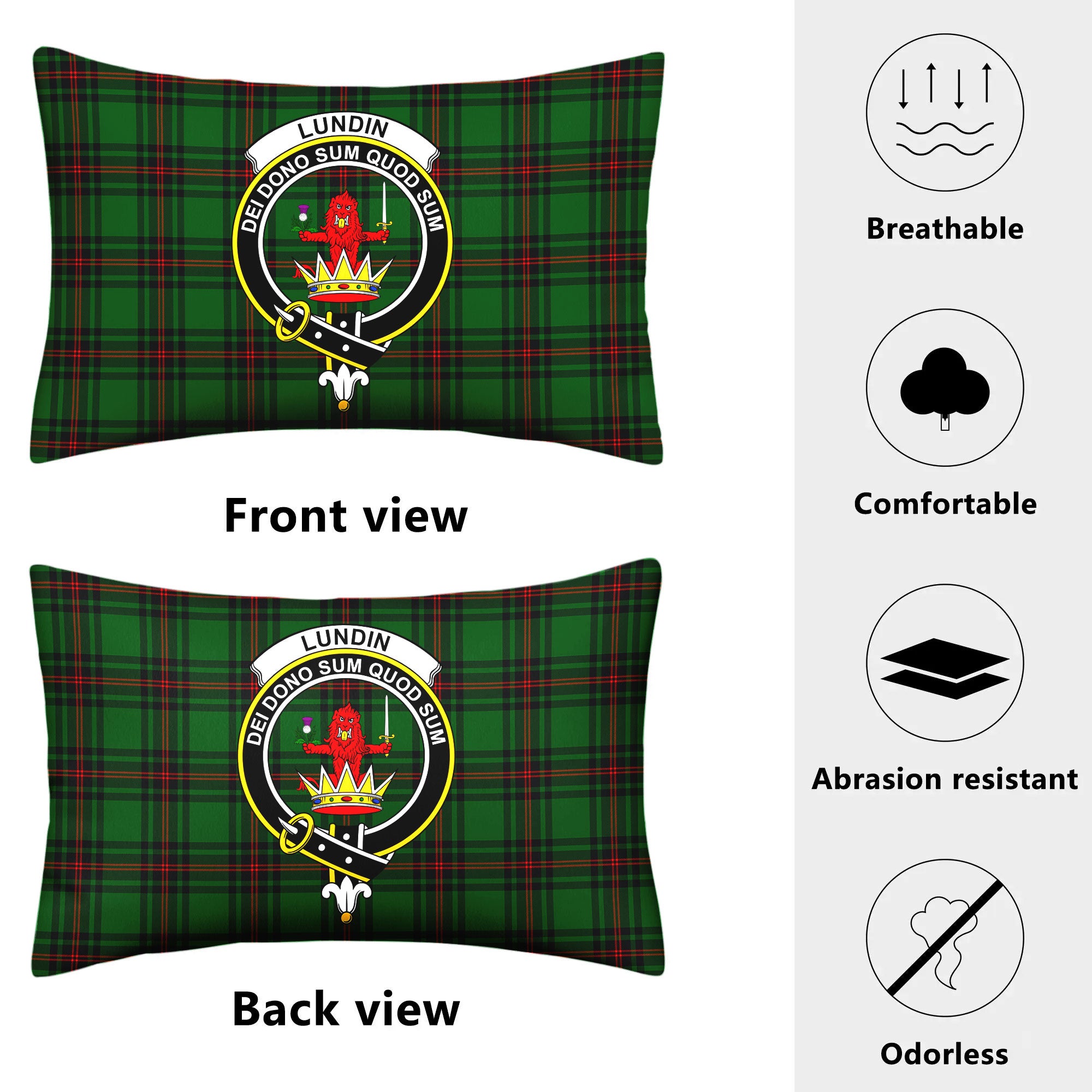 Lundin Tartan Crest Pillow Cover