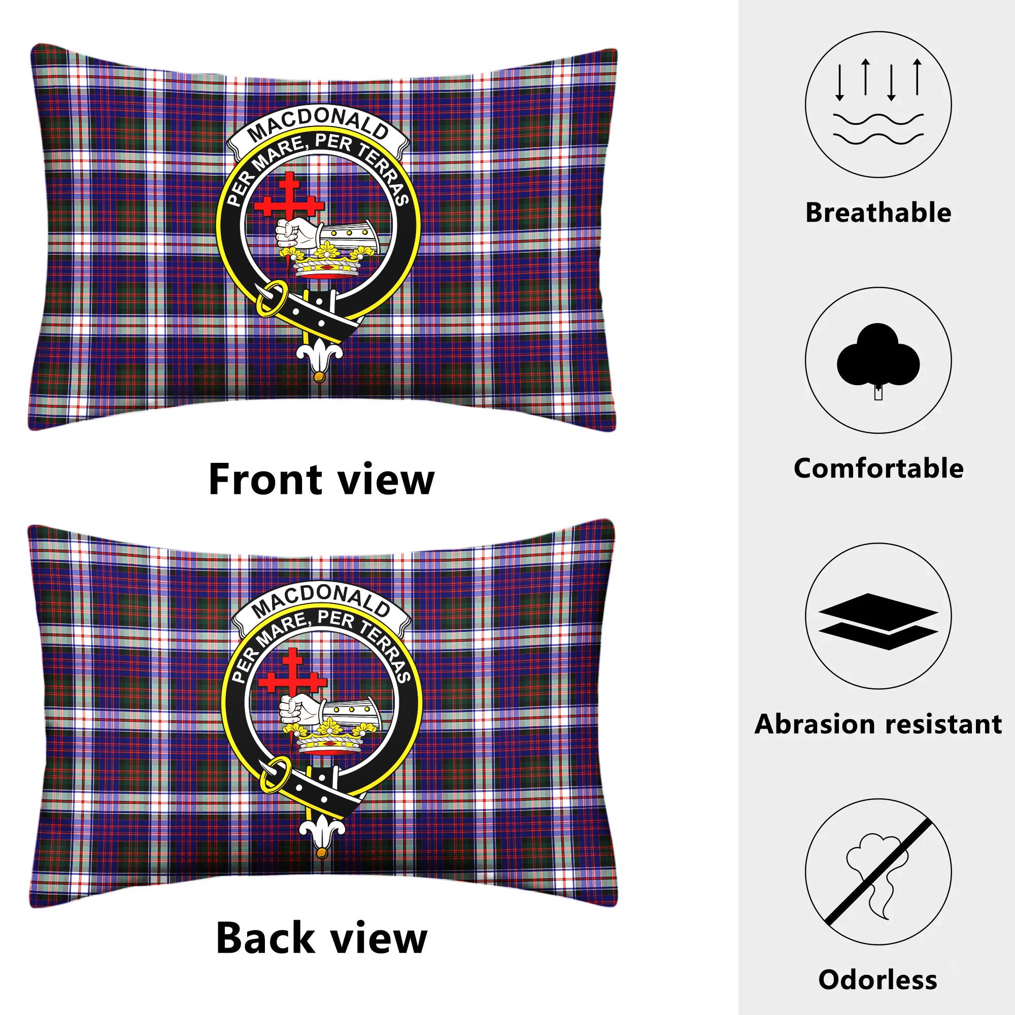 MacDonald Dress Modern Tartan Crest Pillow Cover