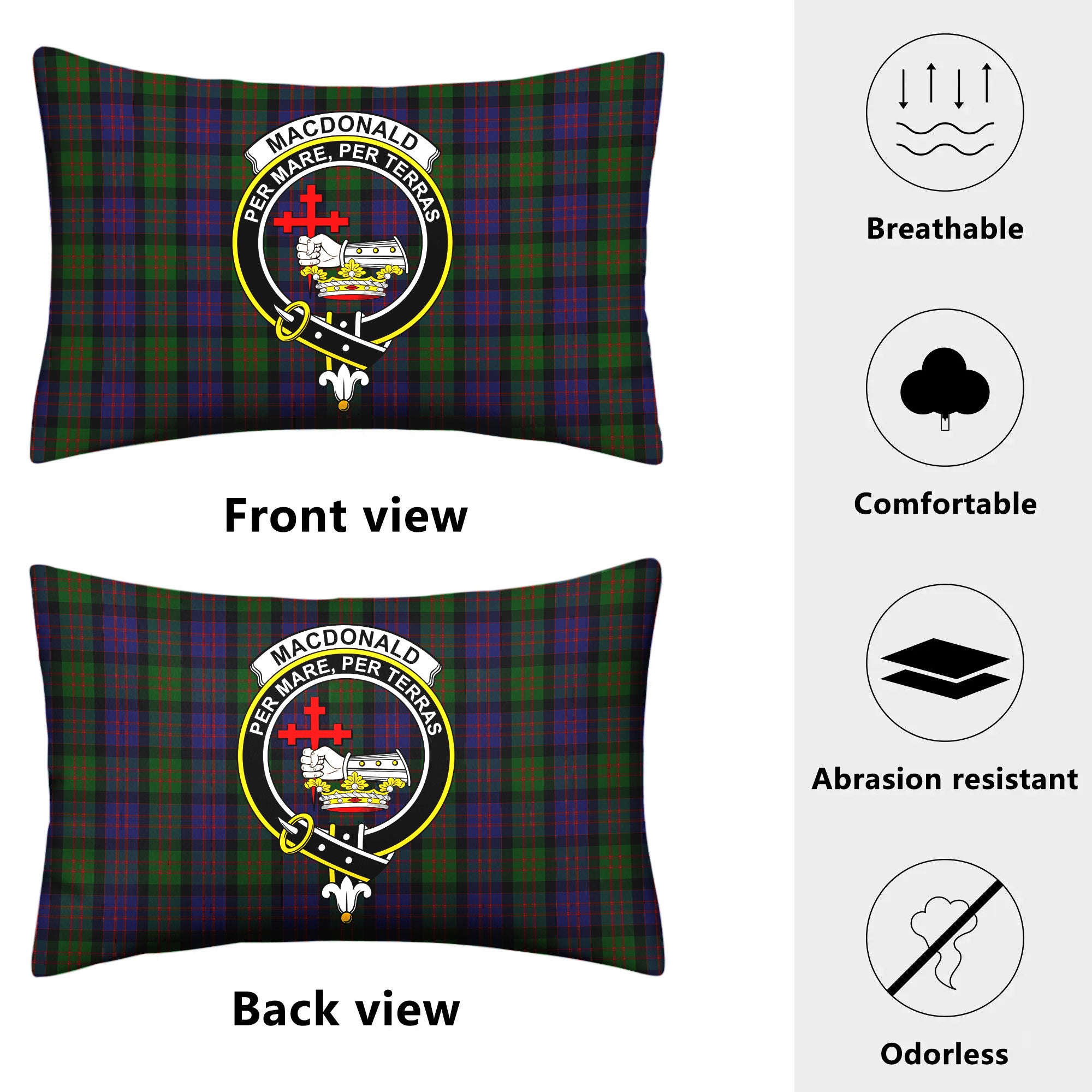 MacDonald Tartan Crest Pillow Cover