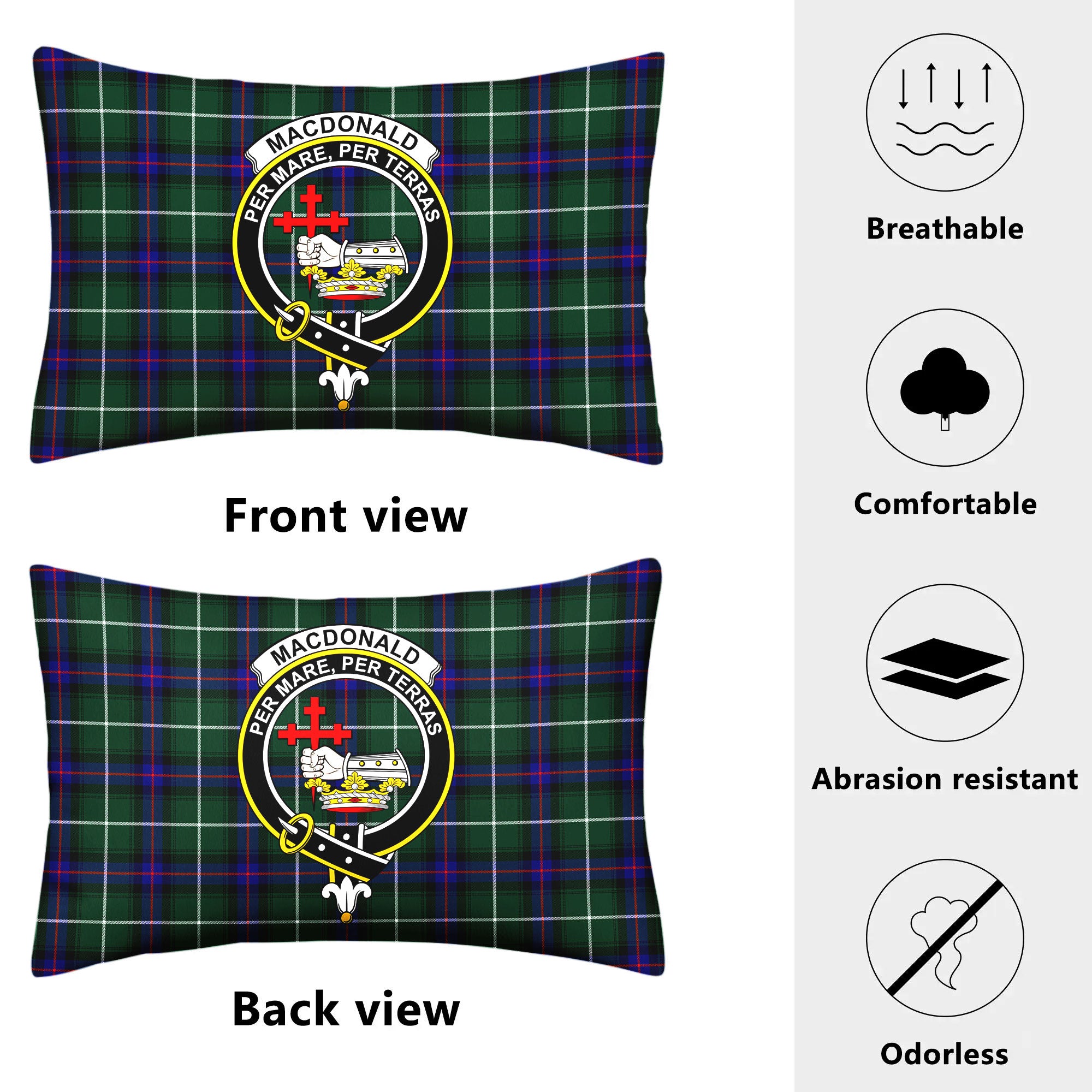 MacDonald of the Isles Hunting Modern Tartan Crest Pillow Cover