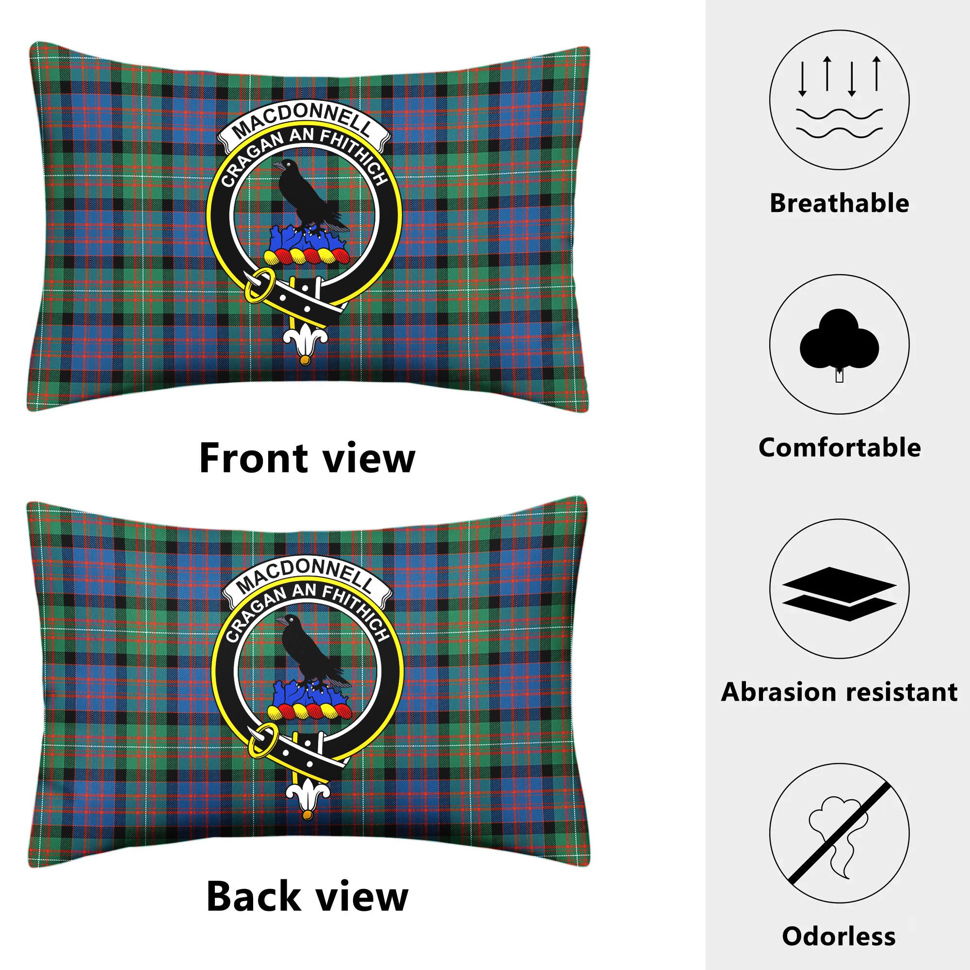 MacDonnell of Glengarry Ancient Tartan Crest Pillow Cover