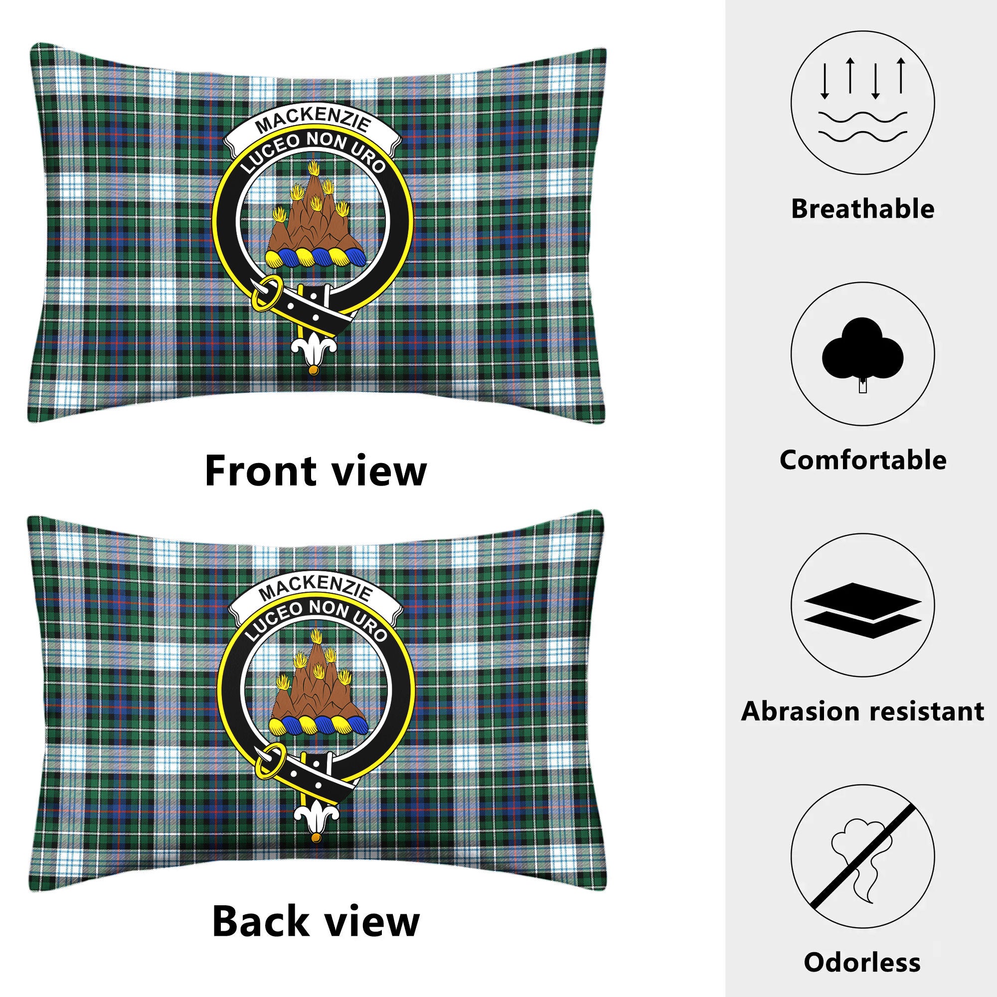 MacKenzie Dress Ancient Tartan Crest Pillow Cover