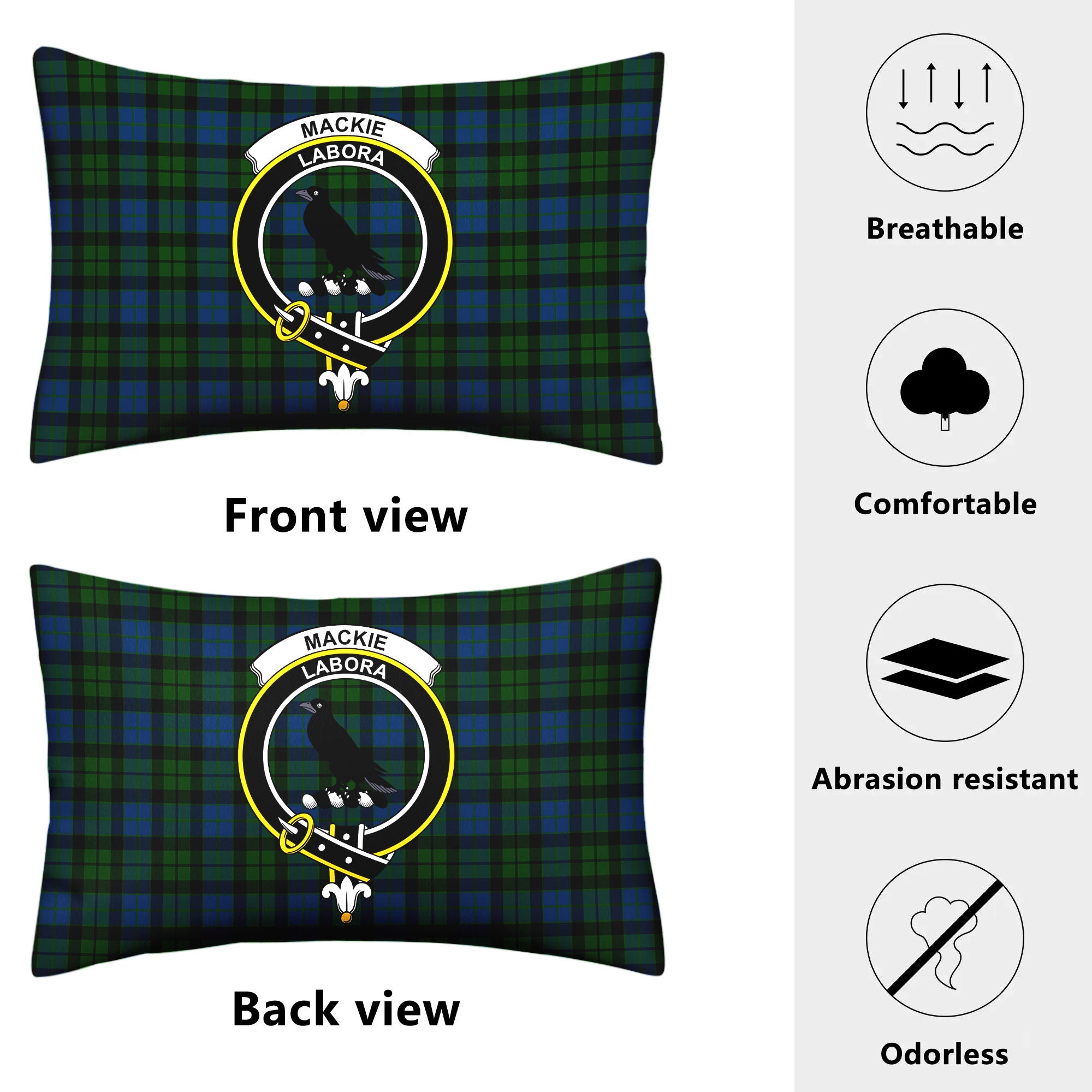 MacKie Tartan Crest Pillow Cover